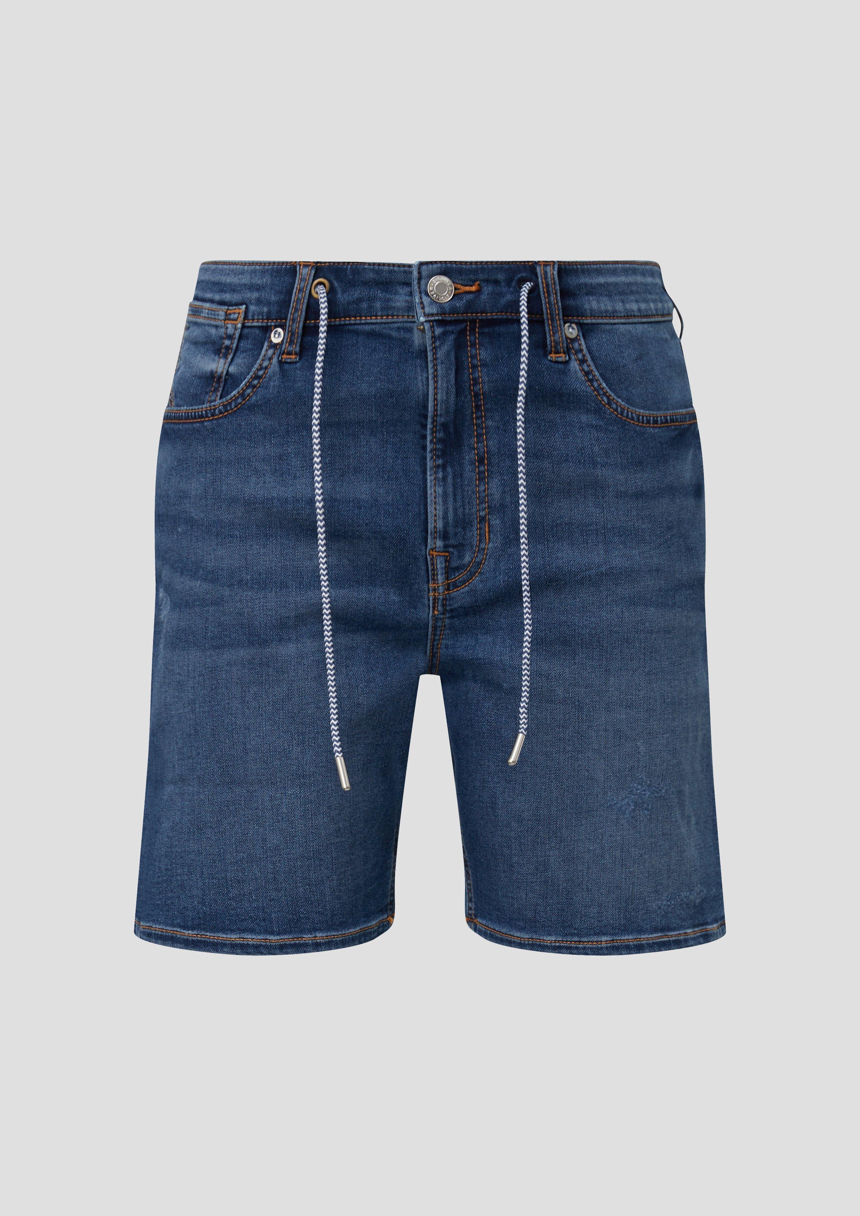 s.Oliver - Jeans-Shorts Franciz / Mid Rise / Tapered Leg / mit Waschung, Damen, blau