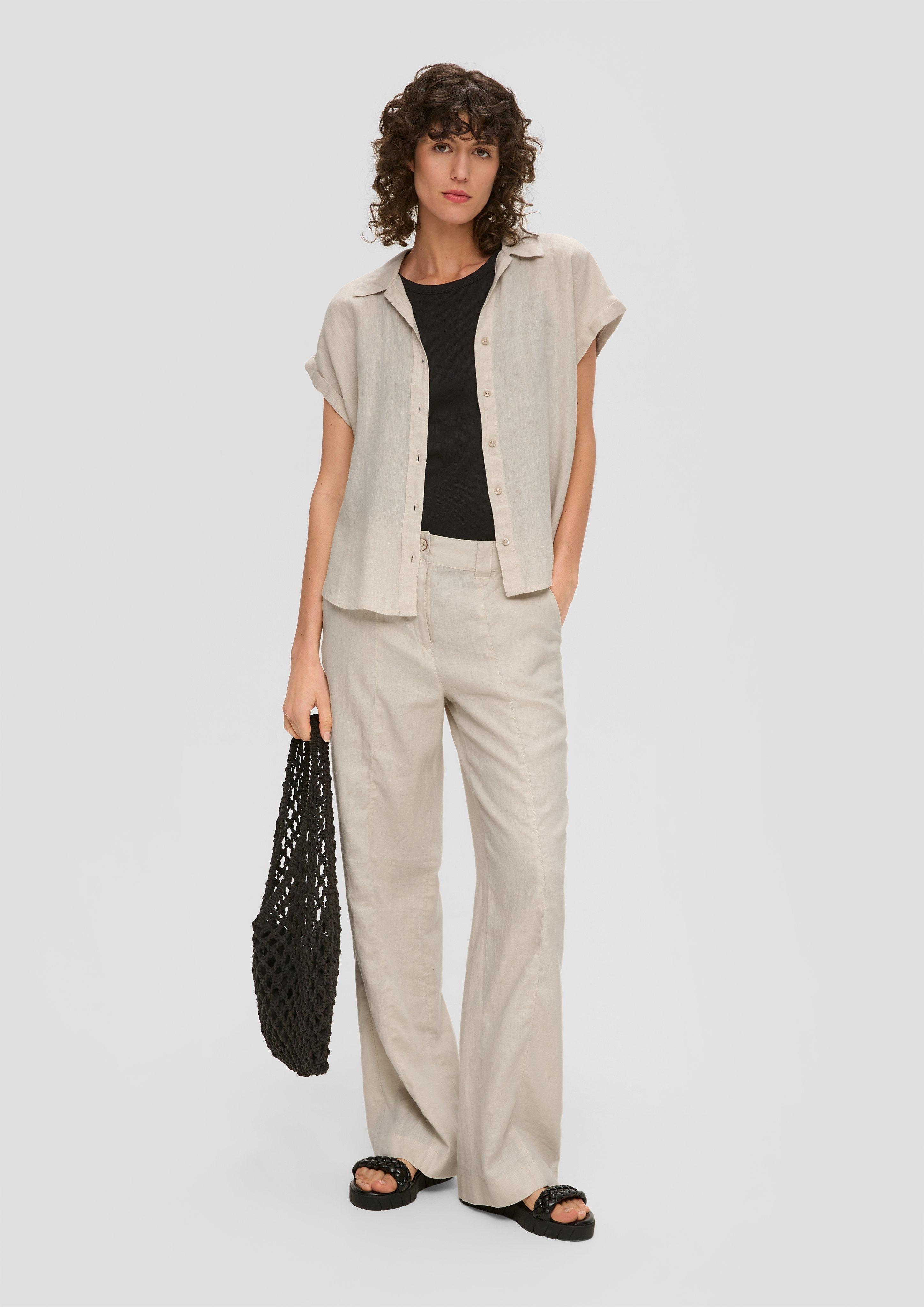 S.Oliver Regular: Leinenhose mit weitem Bein