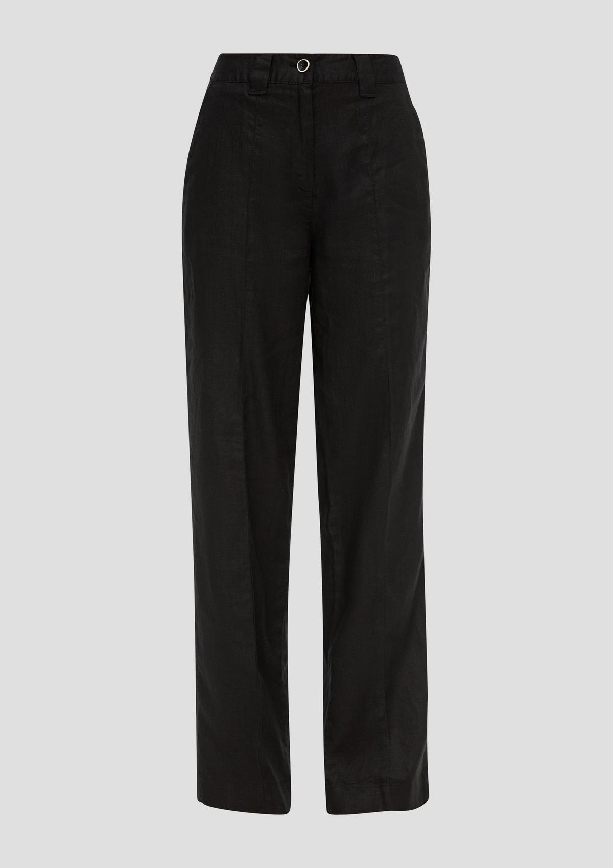 s.Oliver Regular fit: linen trousers with a wide leg
