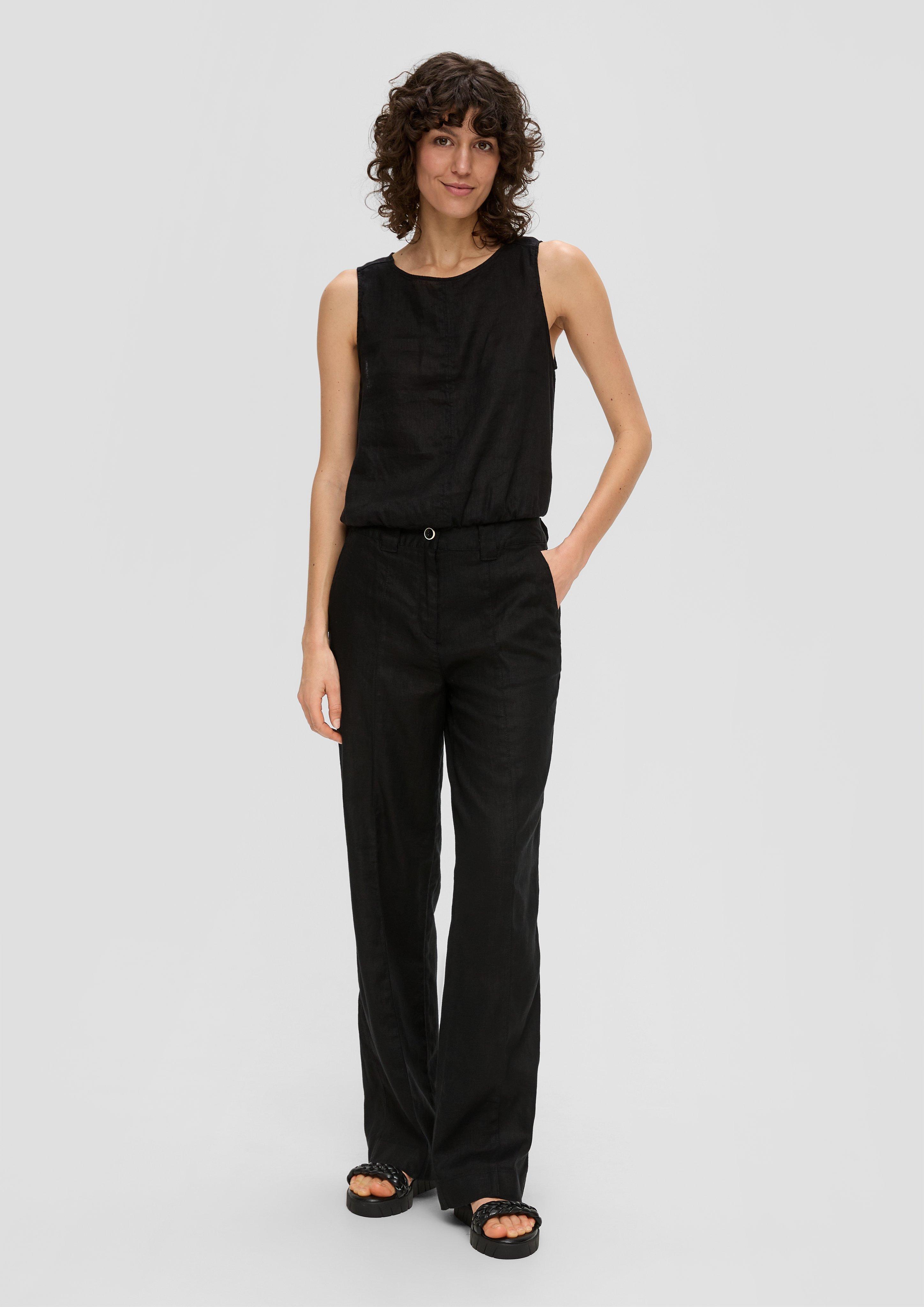 S.Oliver Regular: Leinenhose mit weitem Bein