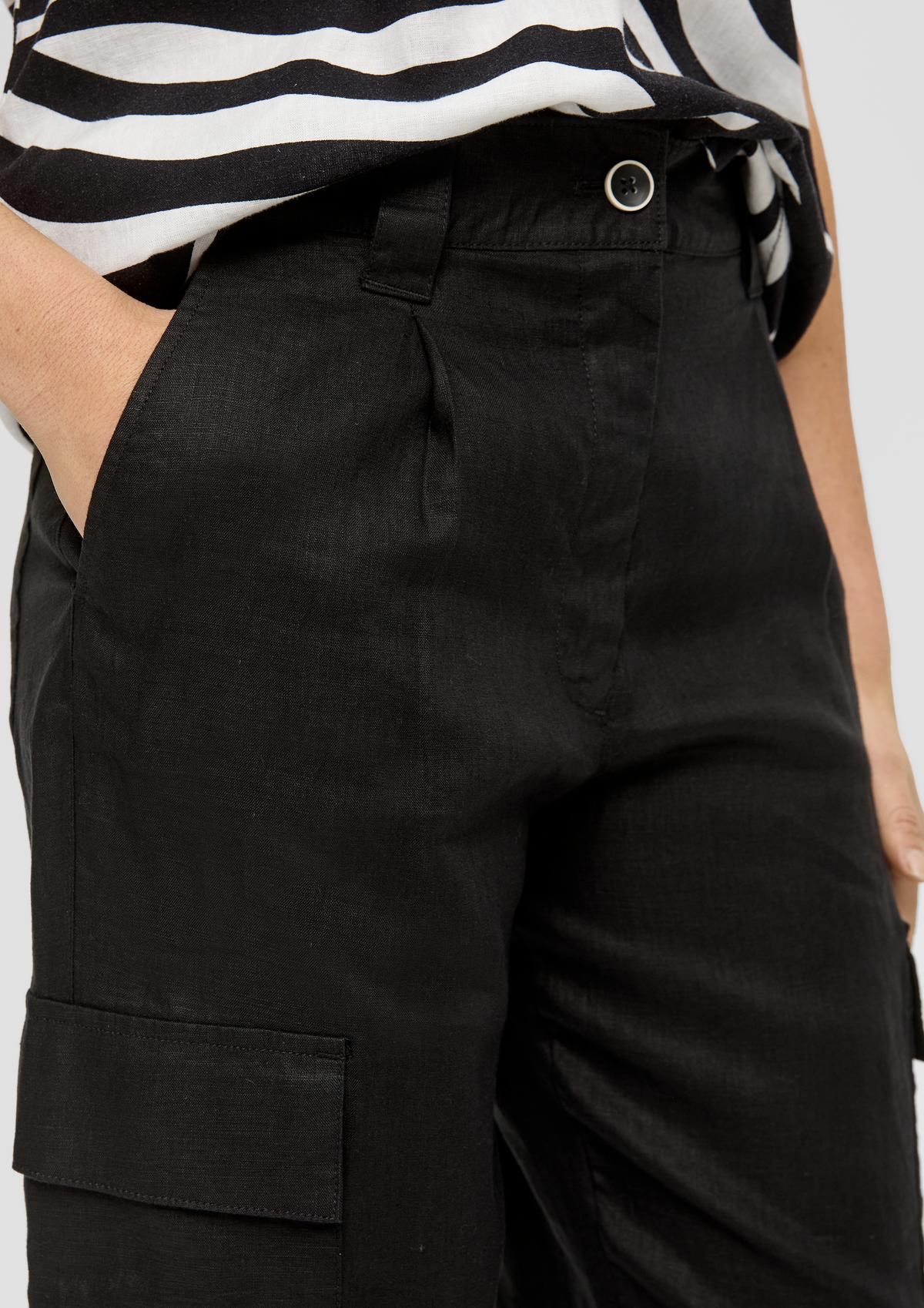 s.Oliver Relaxed : pantalon en lin à poches cargo