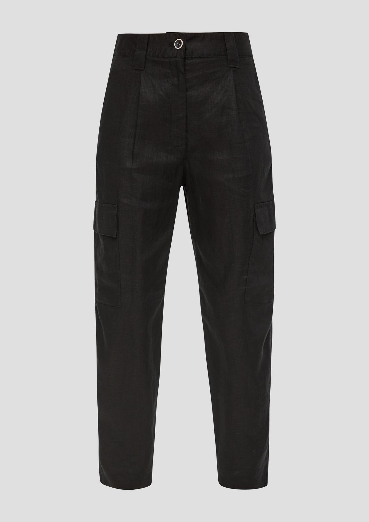 s.Oliver Relaxed fit: linen trousers with cargo pockets