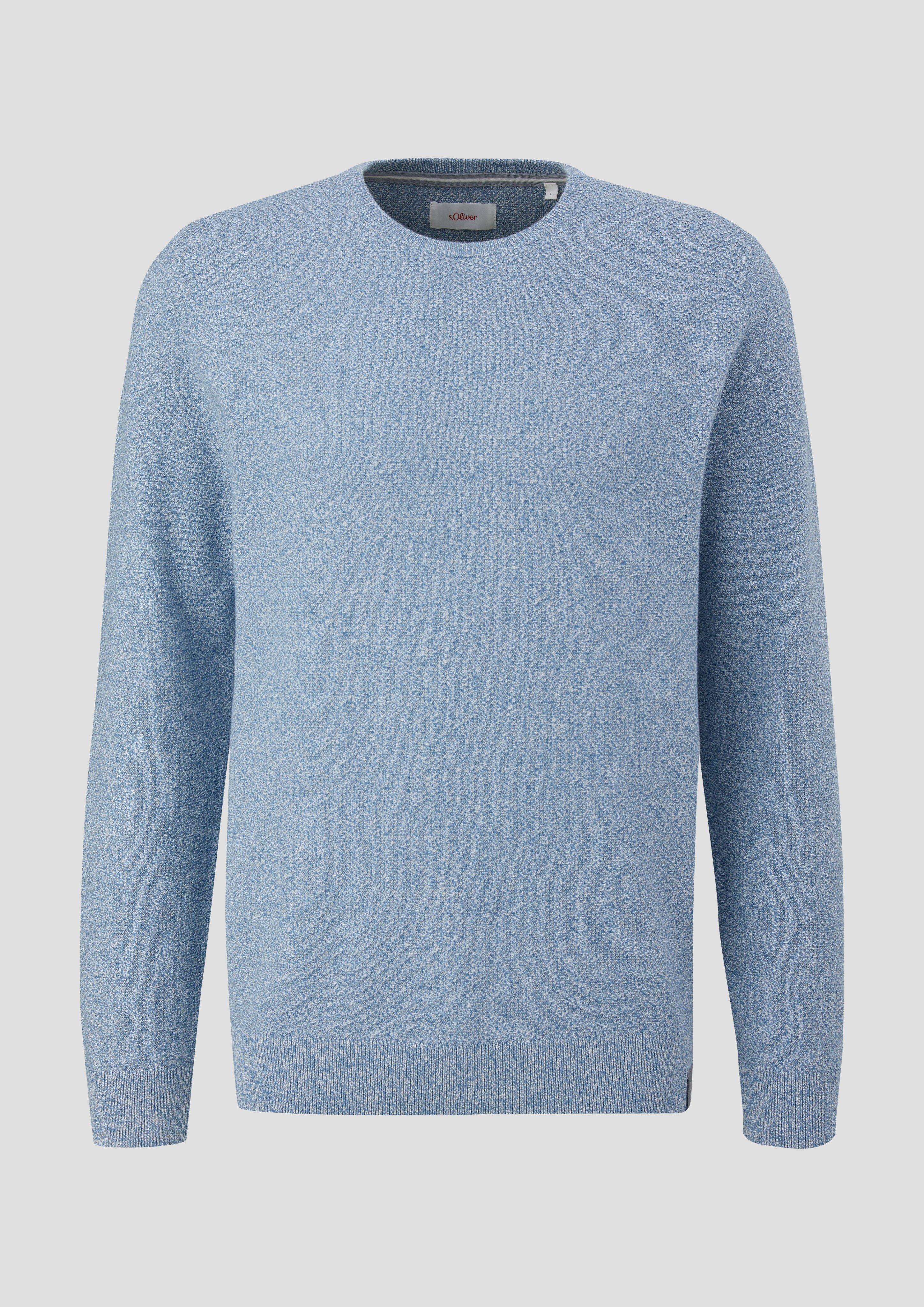 s.Oliver - Feinstrickpullover mit Crew Neck, Herren, blau