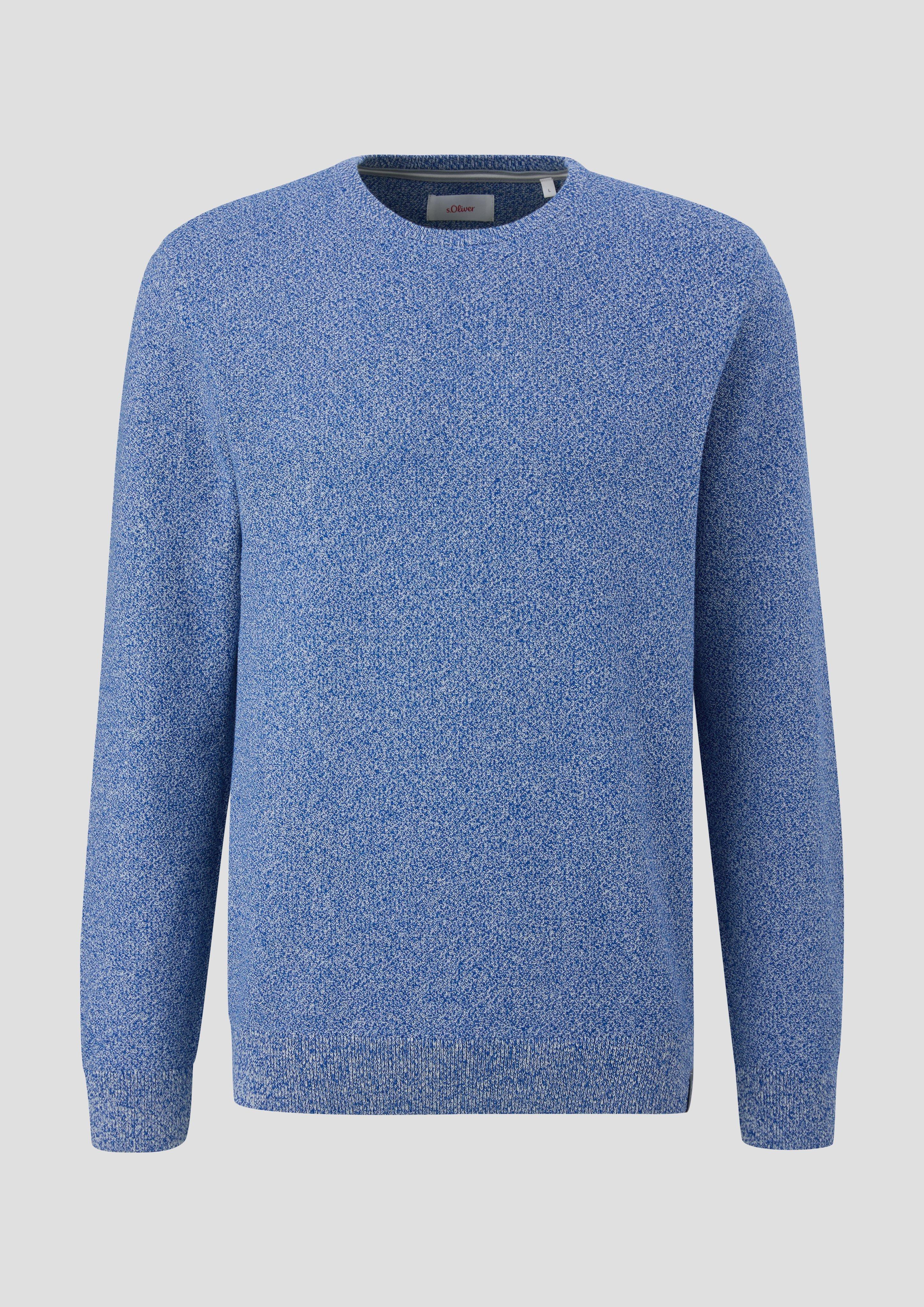 s.Oliver - Feinstrickpullover mit Crew Neck, Herren, blau