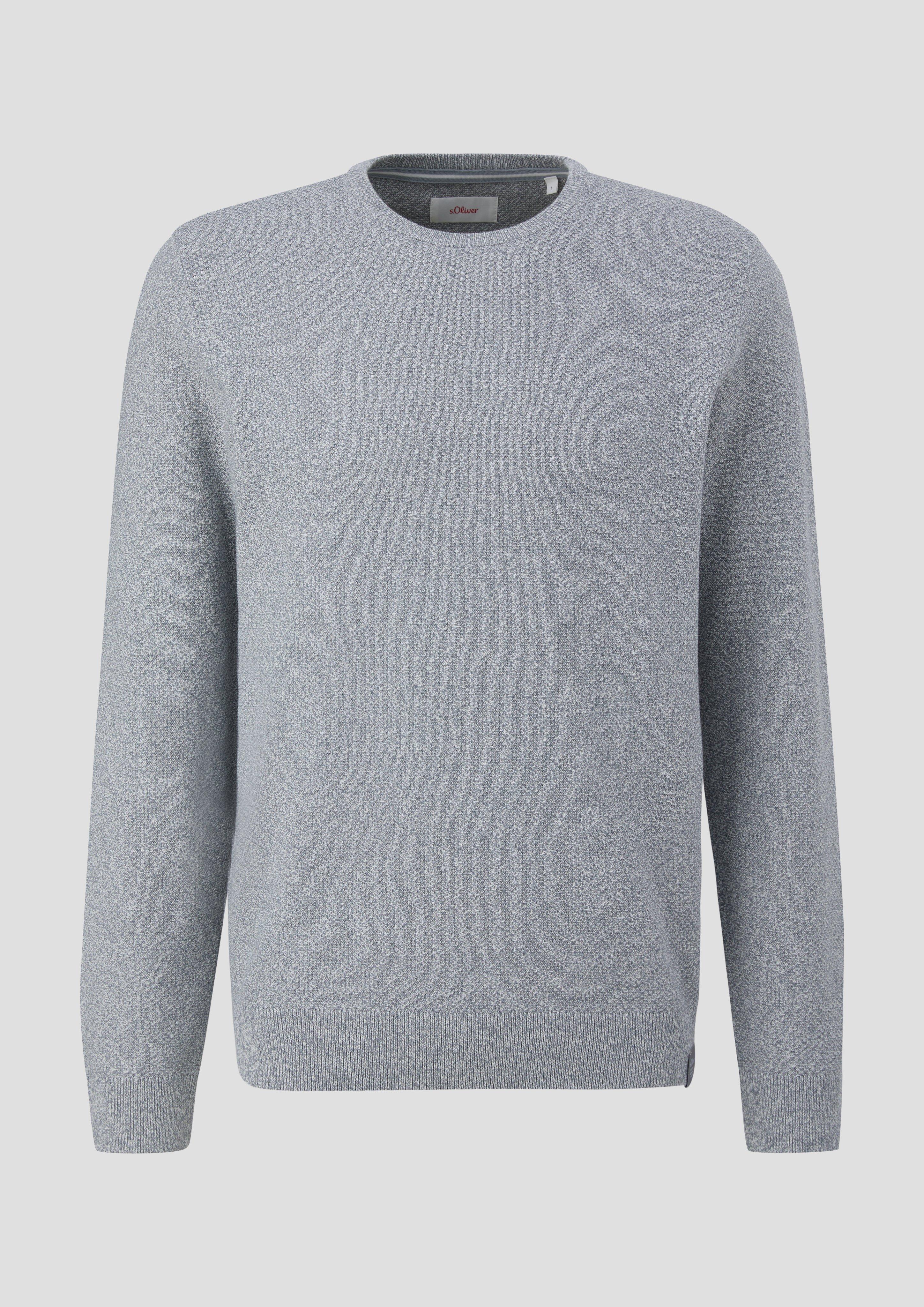 s.Oliver - Feinstrickpullover mit Crew Neck, Herren, grau