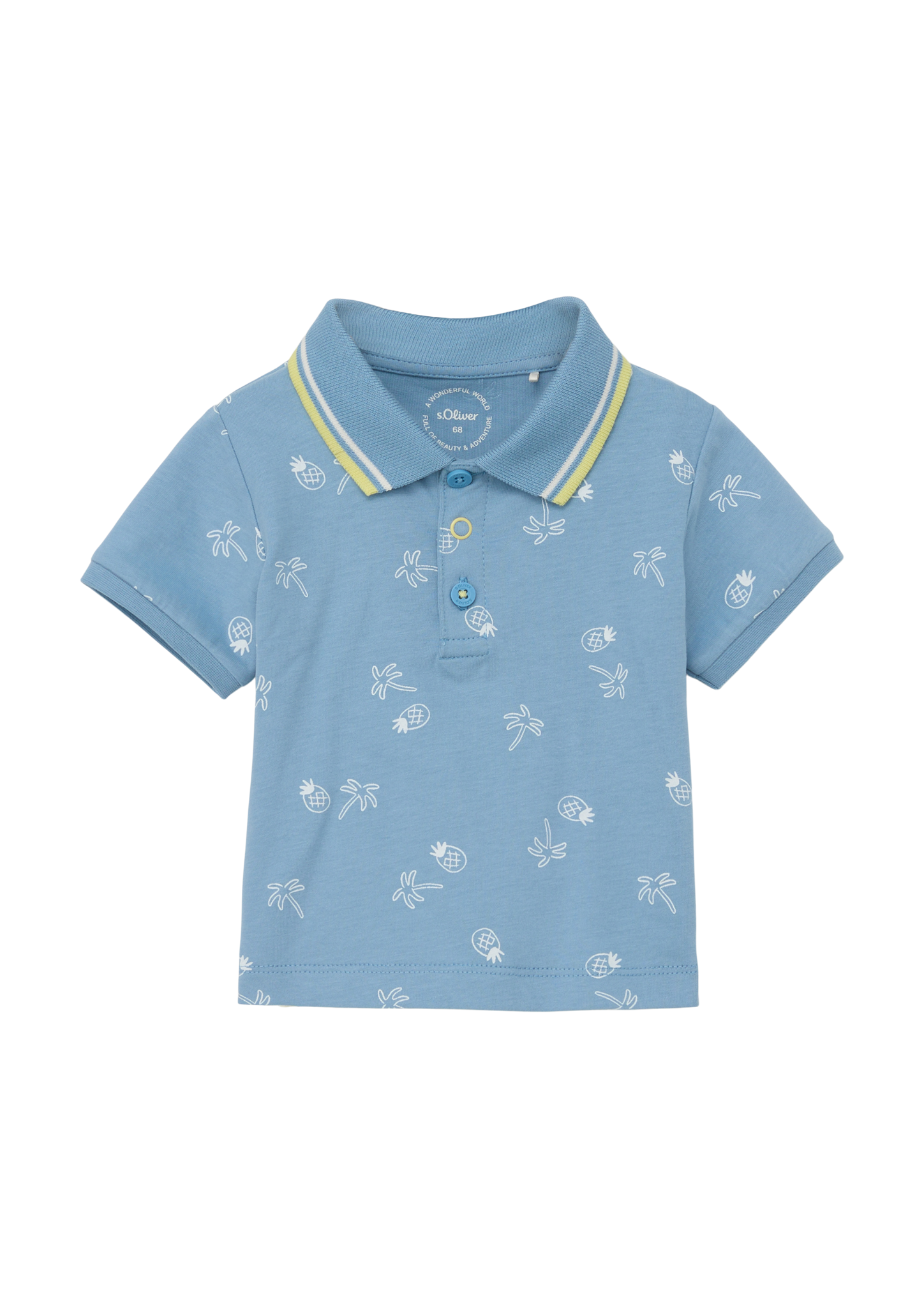 s.Oliver - Poloshirt mit All-over-Print, Babys, blau