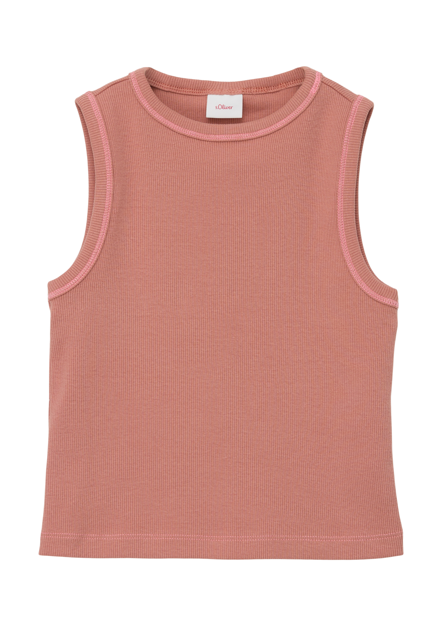 s.Oliver - Geripptes Tanktop mit Ziernähten, Mädchen, rot