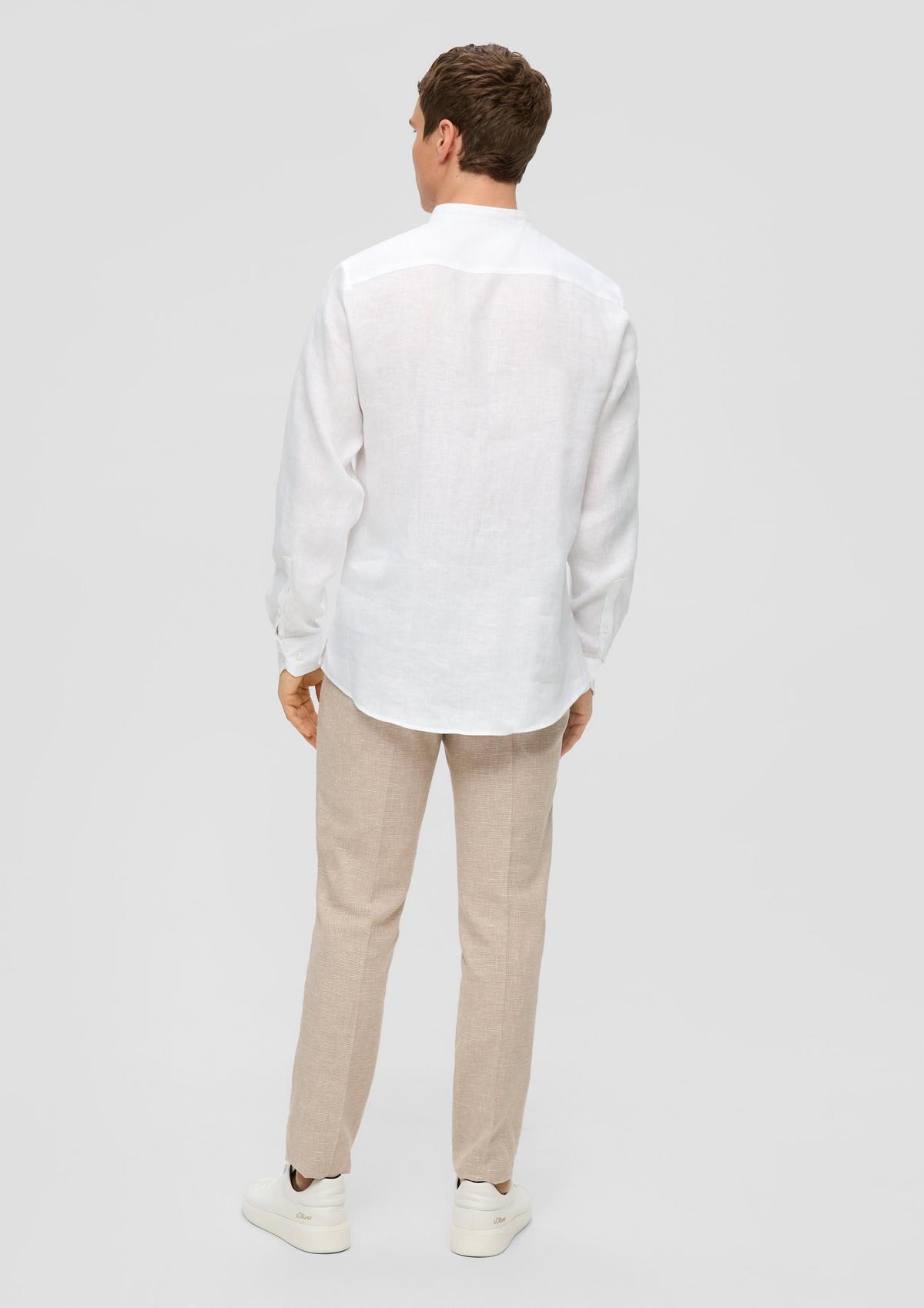 s.Oliver Linen shirt with a stand-up collar