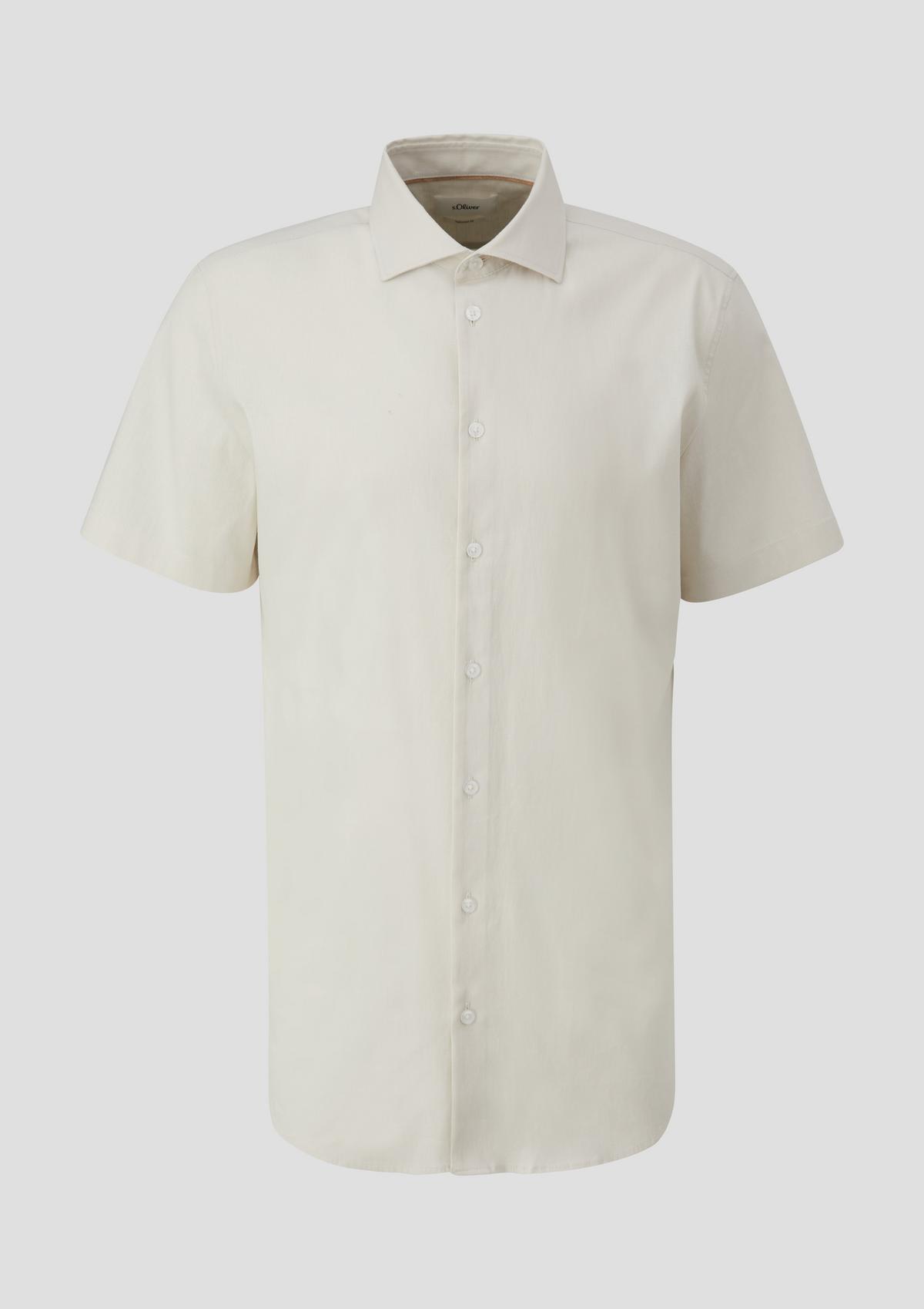 s.Oliver Overhemd met korte mouwen van katoen en linnen