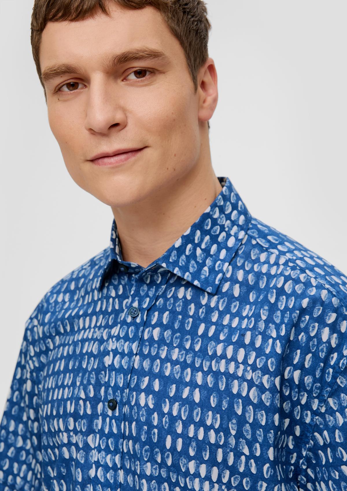 s.Oliver Overhemd met korte mouwen van katoen en viscose