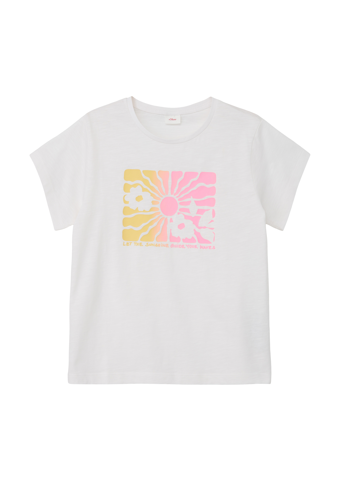 Thumbnail - s.Oliver - Baumwoll-T-Shirt mit Frontprint im Loose Fit, Mädchen, weiß