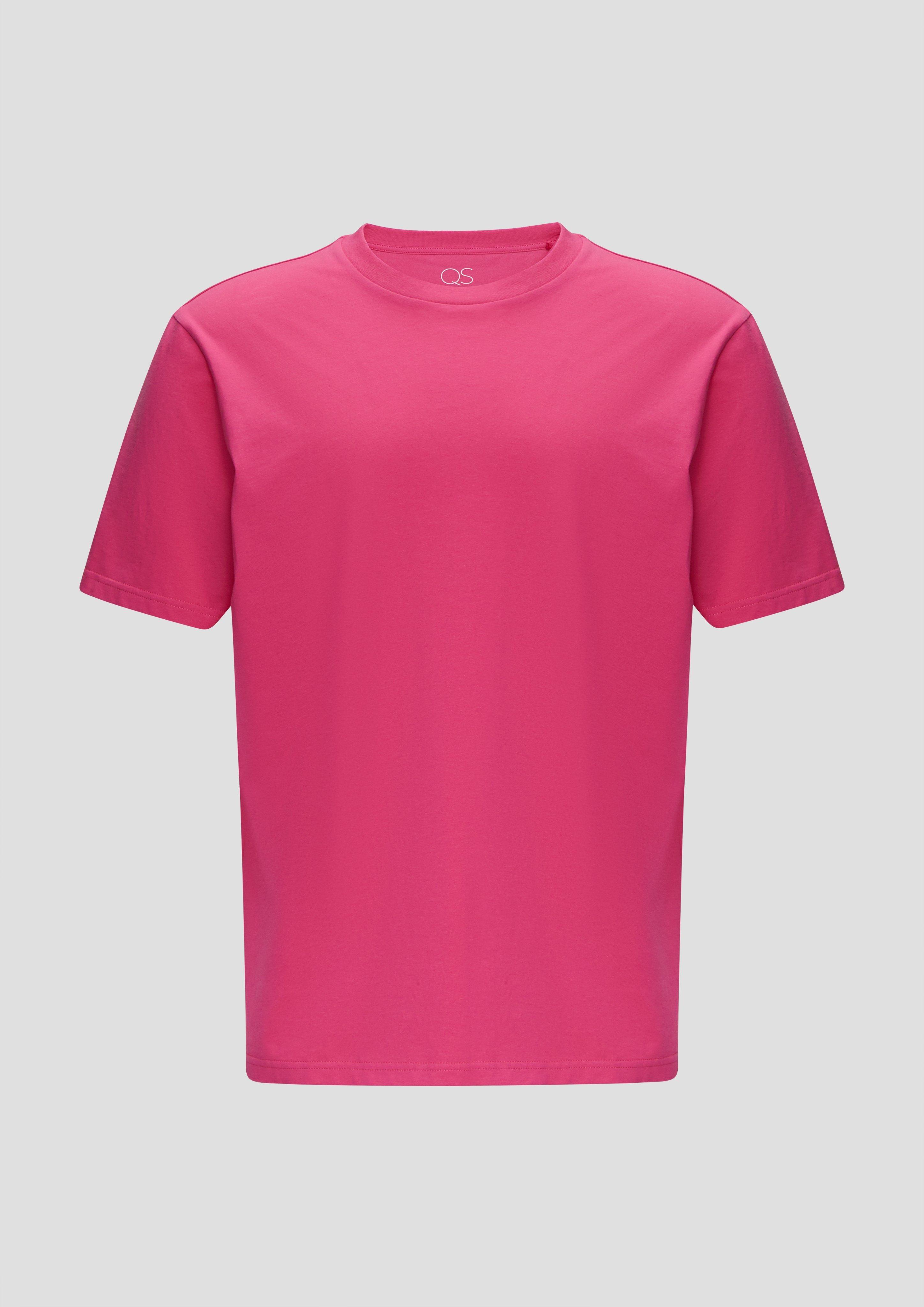 QS - T-Shirt mit Rippblende, Herren, Rosa