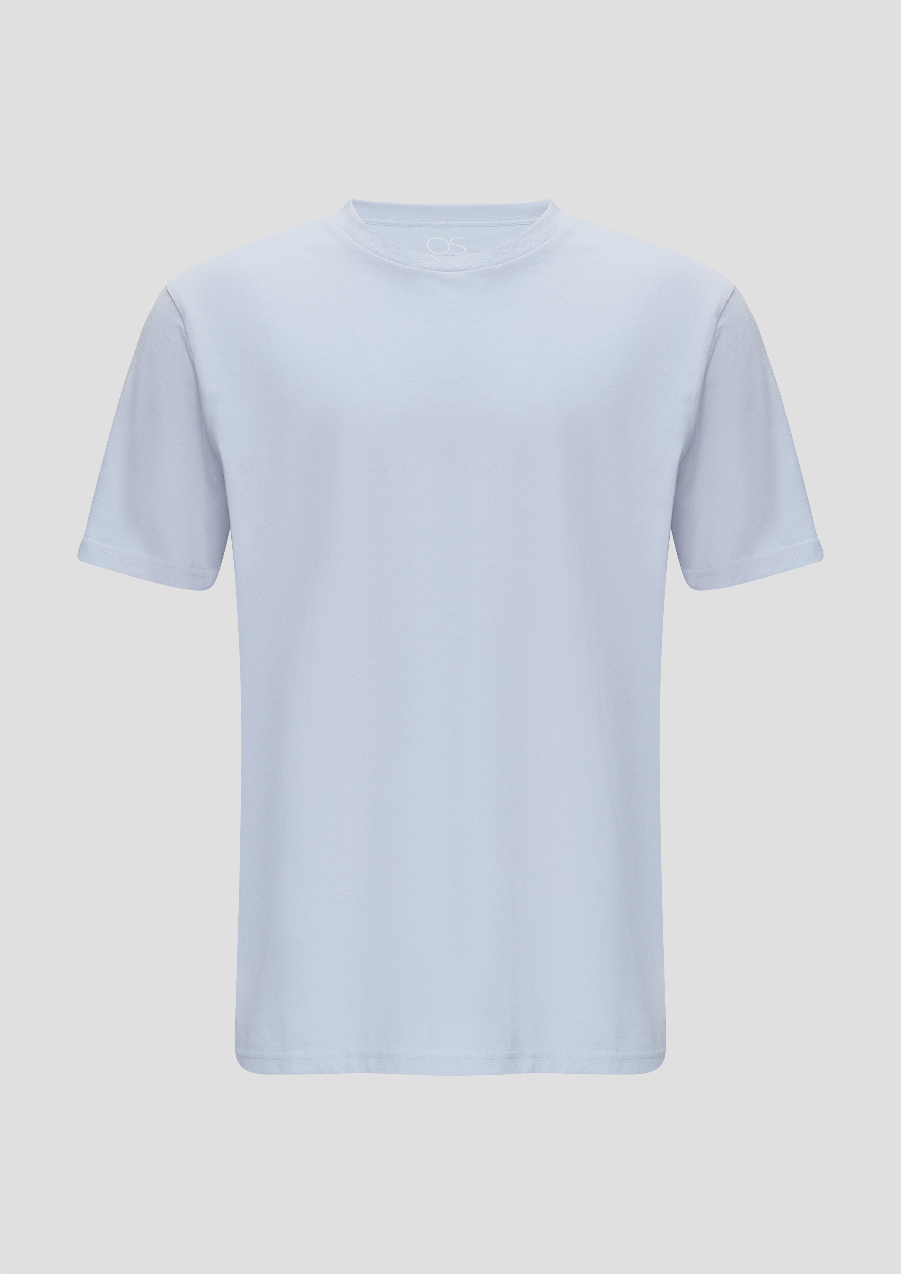 QS - T-Shirt mit Rippblende, Herren, blau
