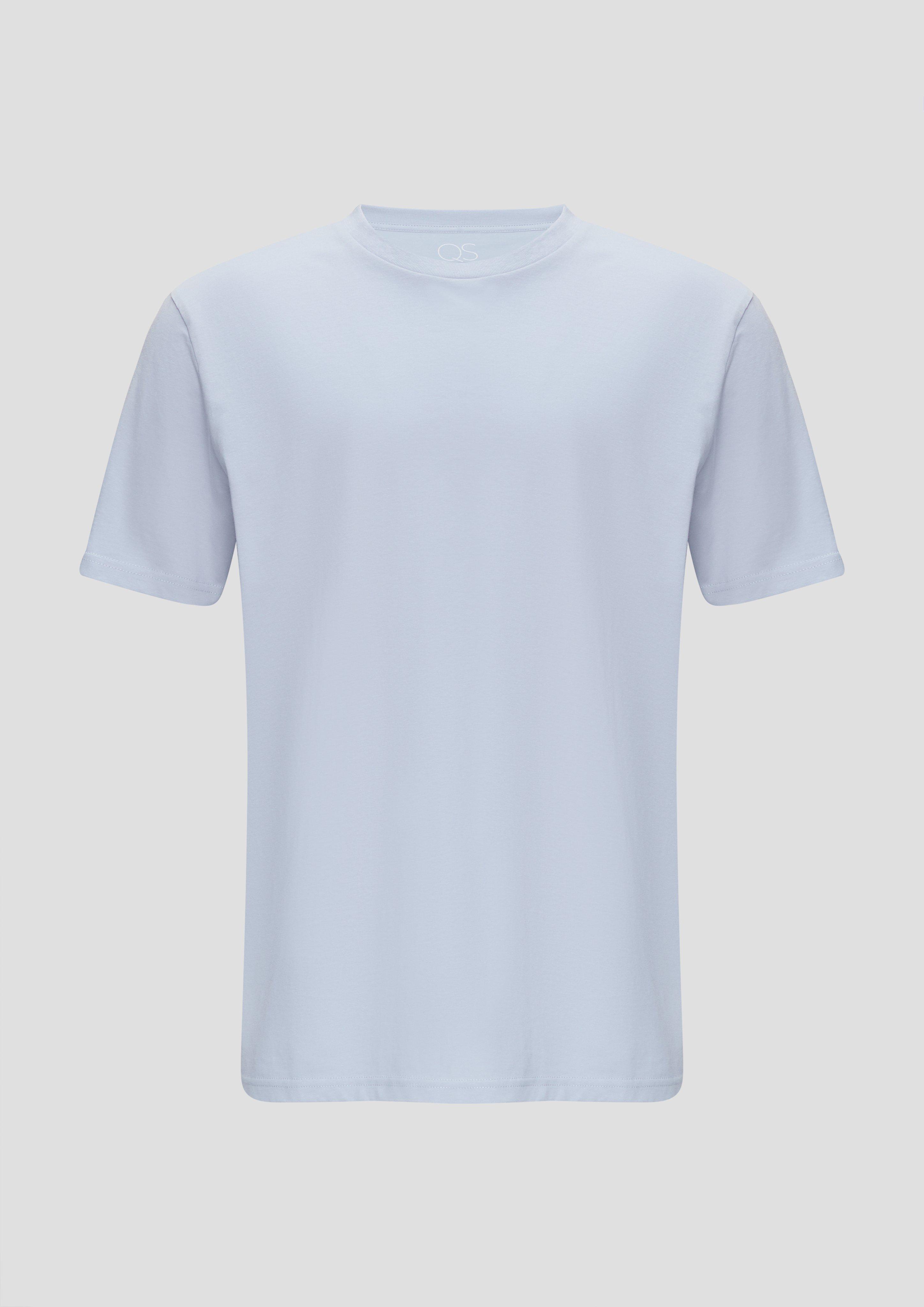 QS - T-Shirt mit Rippblende, Herren, blau