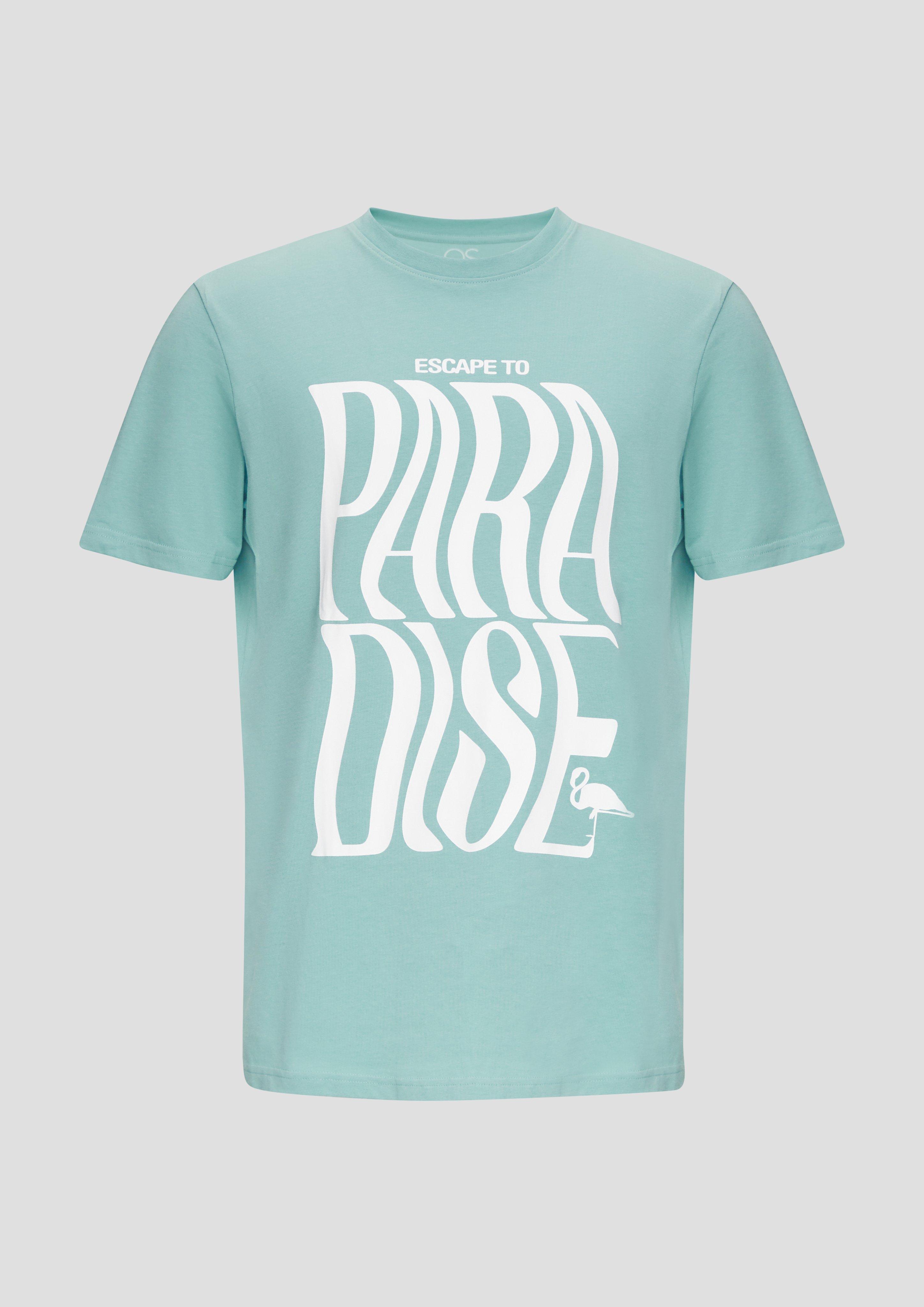 Thumbnail - QS - Baumwollshirt mit Frontprint, Herren, türkis
