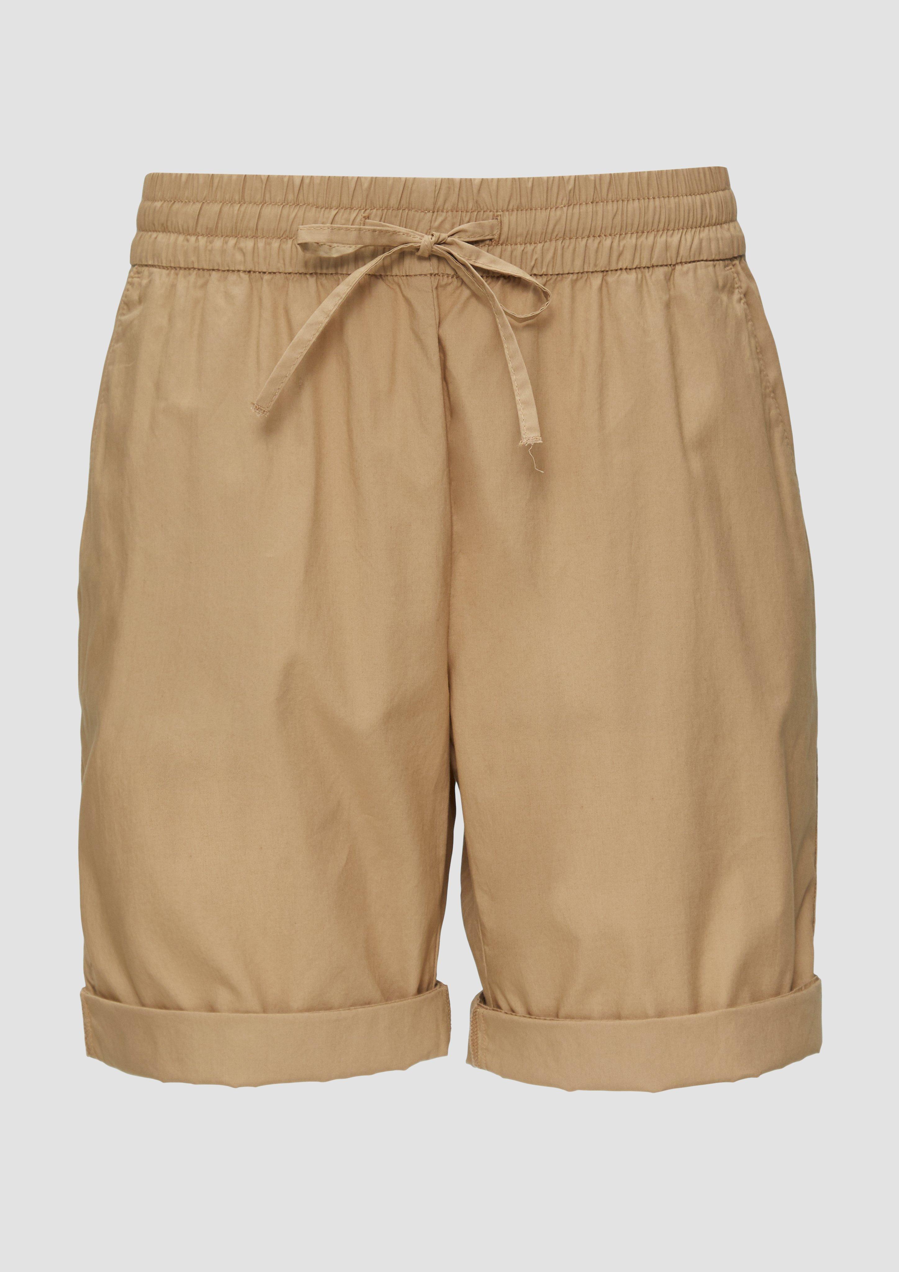 s.Oliver - Leichte Shorts mit Elastikbund und angedeuteten Taschen, Damen, Beige