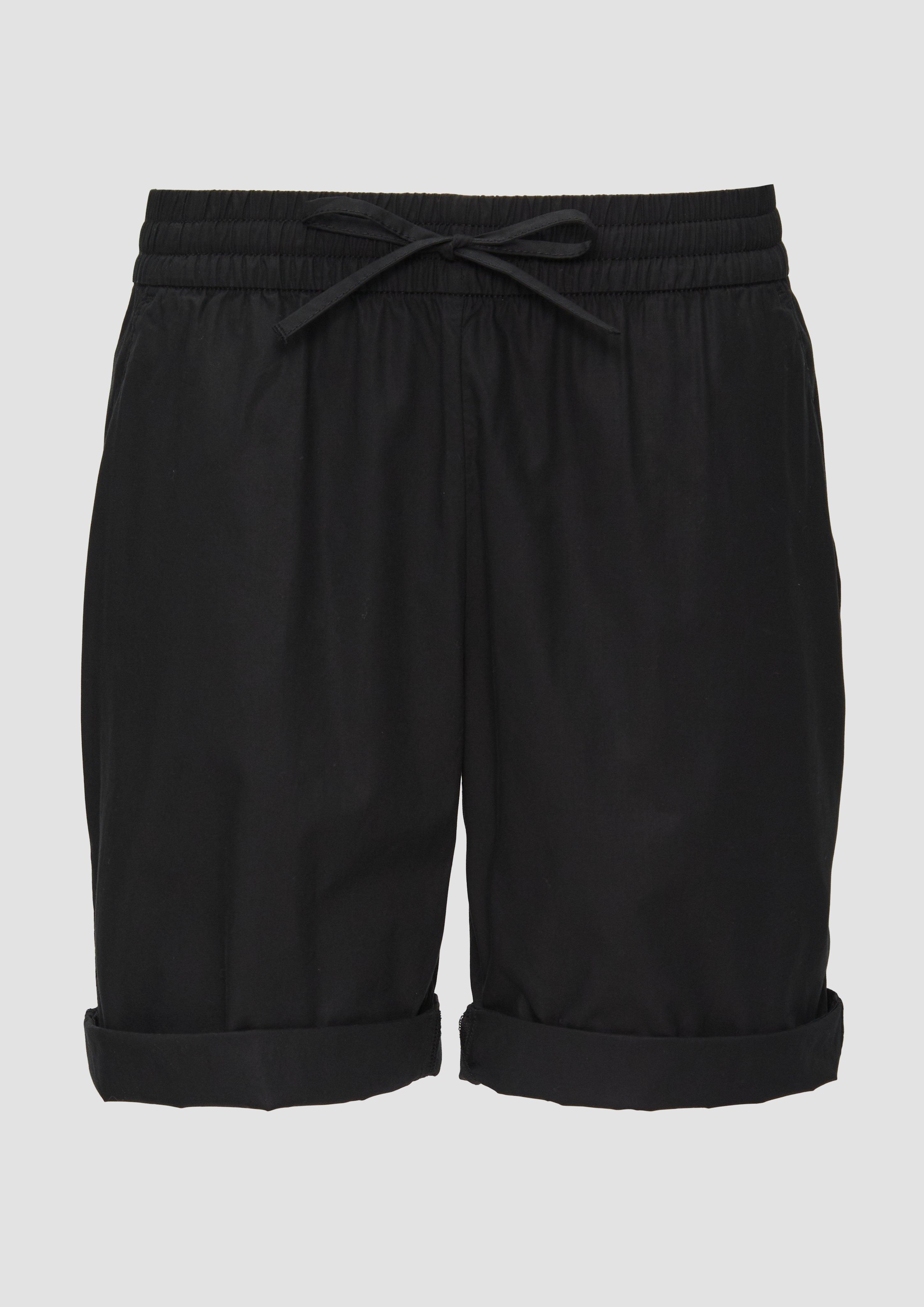 Thumbnail - s.Oliver - Leichte Shorts mit Elastikbund und angedeuteten Taschen, Damen, schwarz