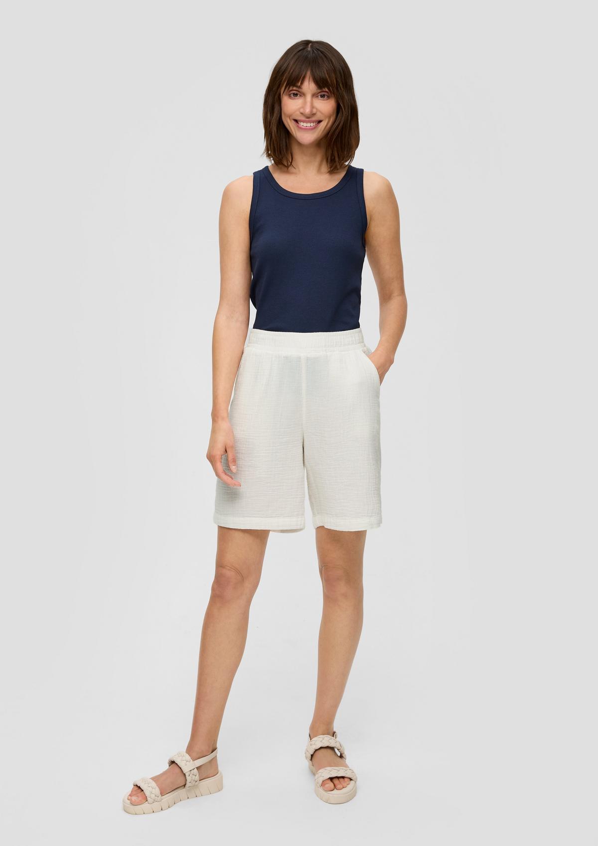 Baumwoll-Shorts mit Elastikbund und Musterstruktur