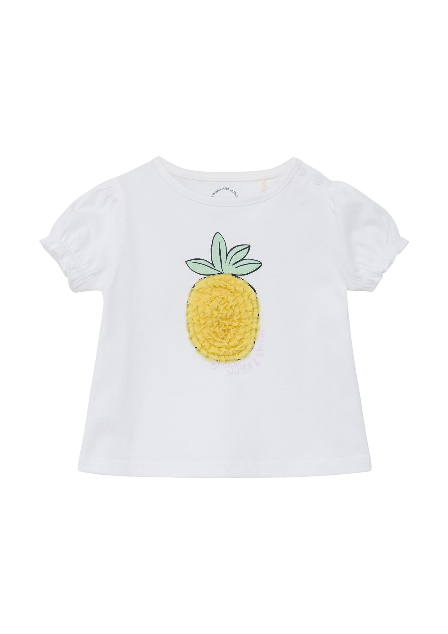 s.Oliver - T-Shirt mit Applikation und Glitzer-Print, Babys, weiß