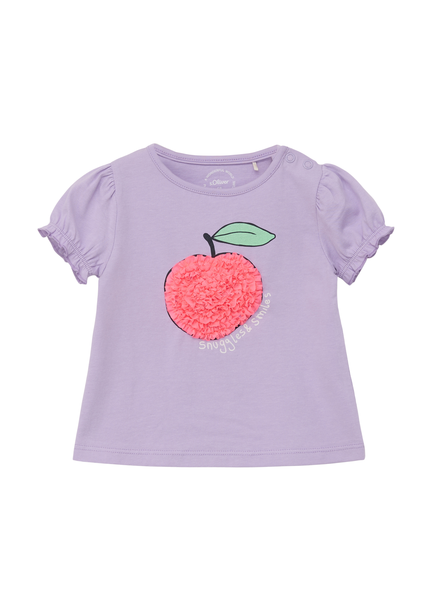 s.Oliver - T-Shirt mit Applikation und Glitzer-Print, Babys, lila