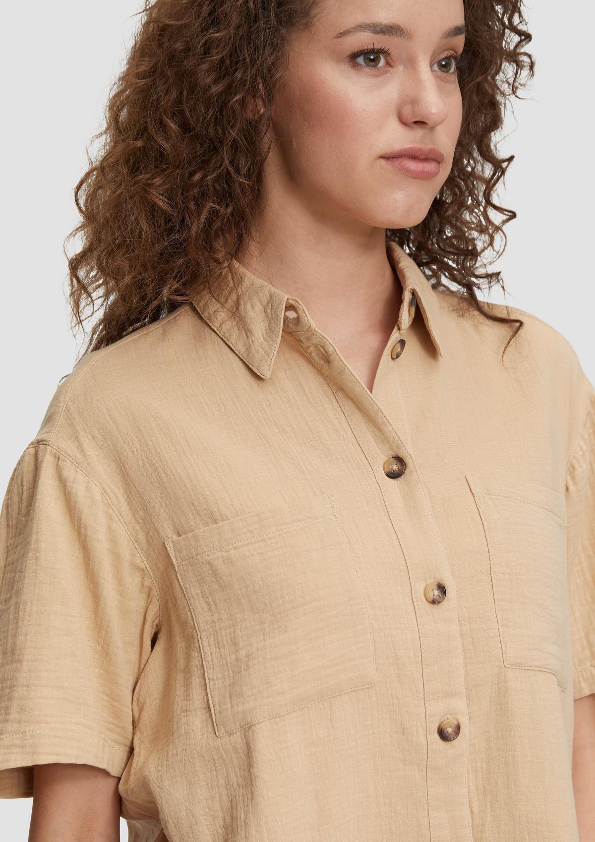 s.Oliver Široka pamučna bluza košulja sa strukturom s uzorkom
