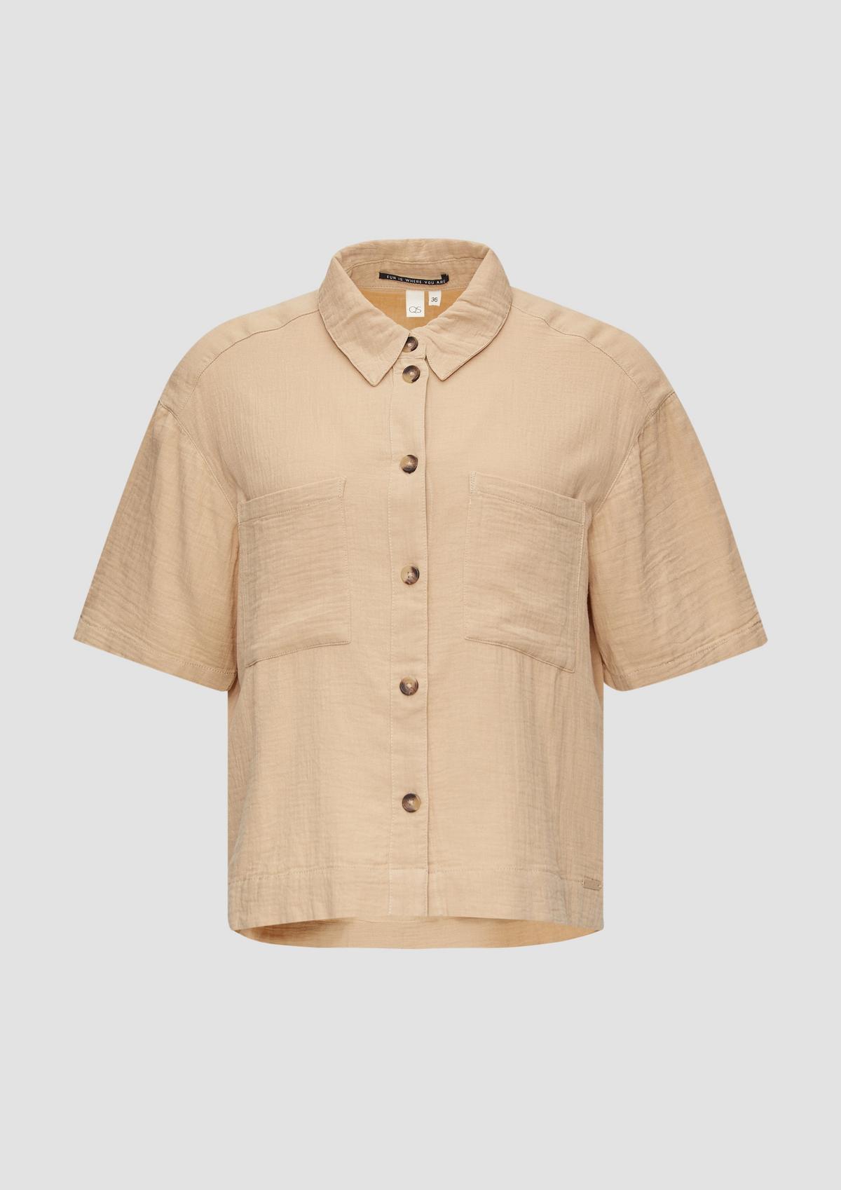 s.Oliver Široka pamučna bluza košulja sa strukturom s uzorkom