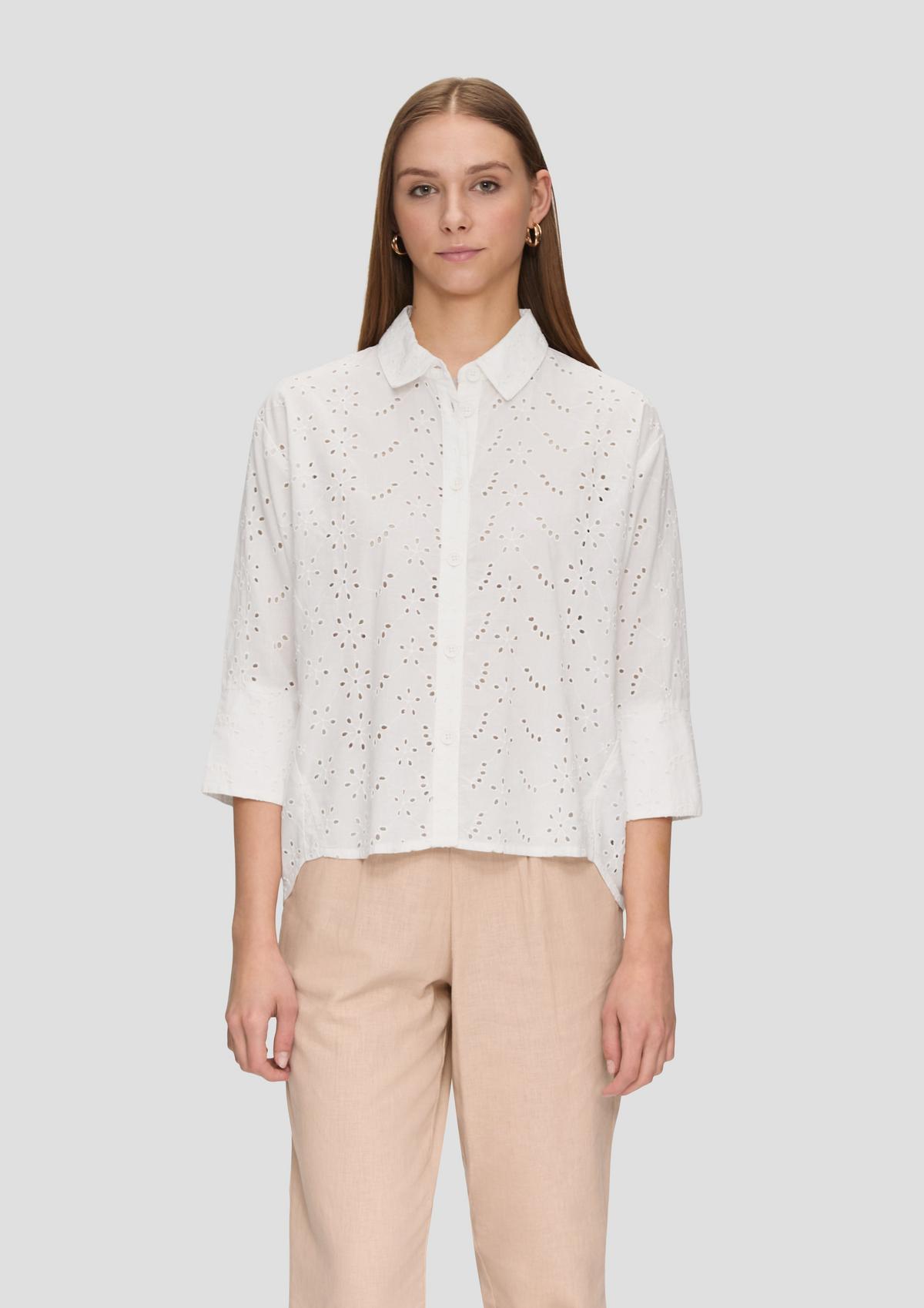s.Oliver Oversized blouse van broderie anglaise