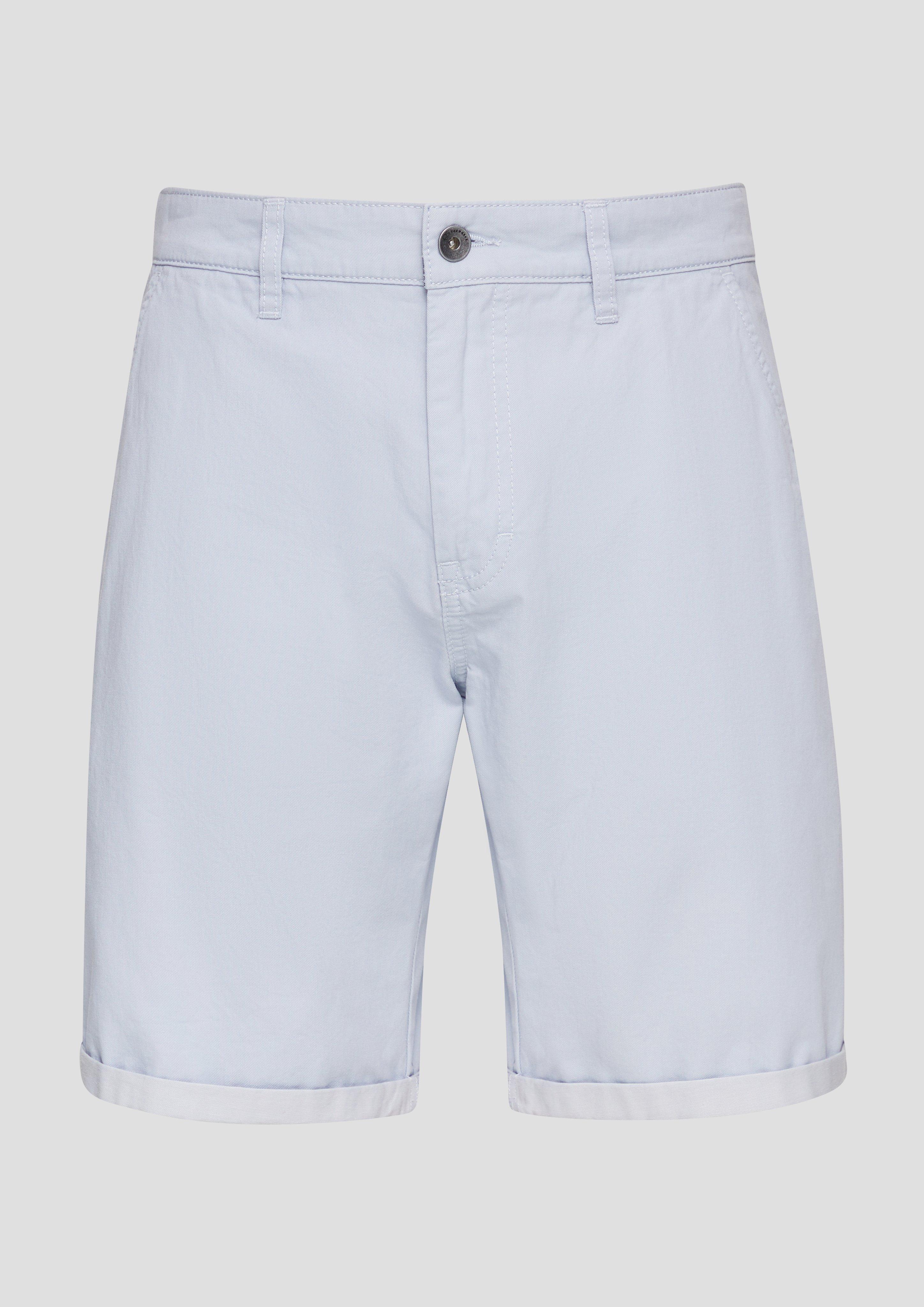 QS - Chino-Shorts aus Baumwolle mit fixiertem Umschlag, Herren, blau