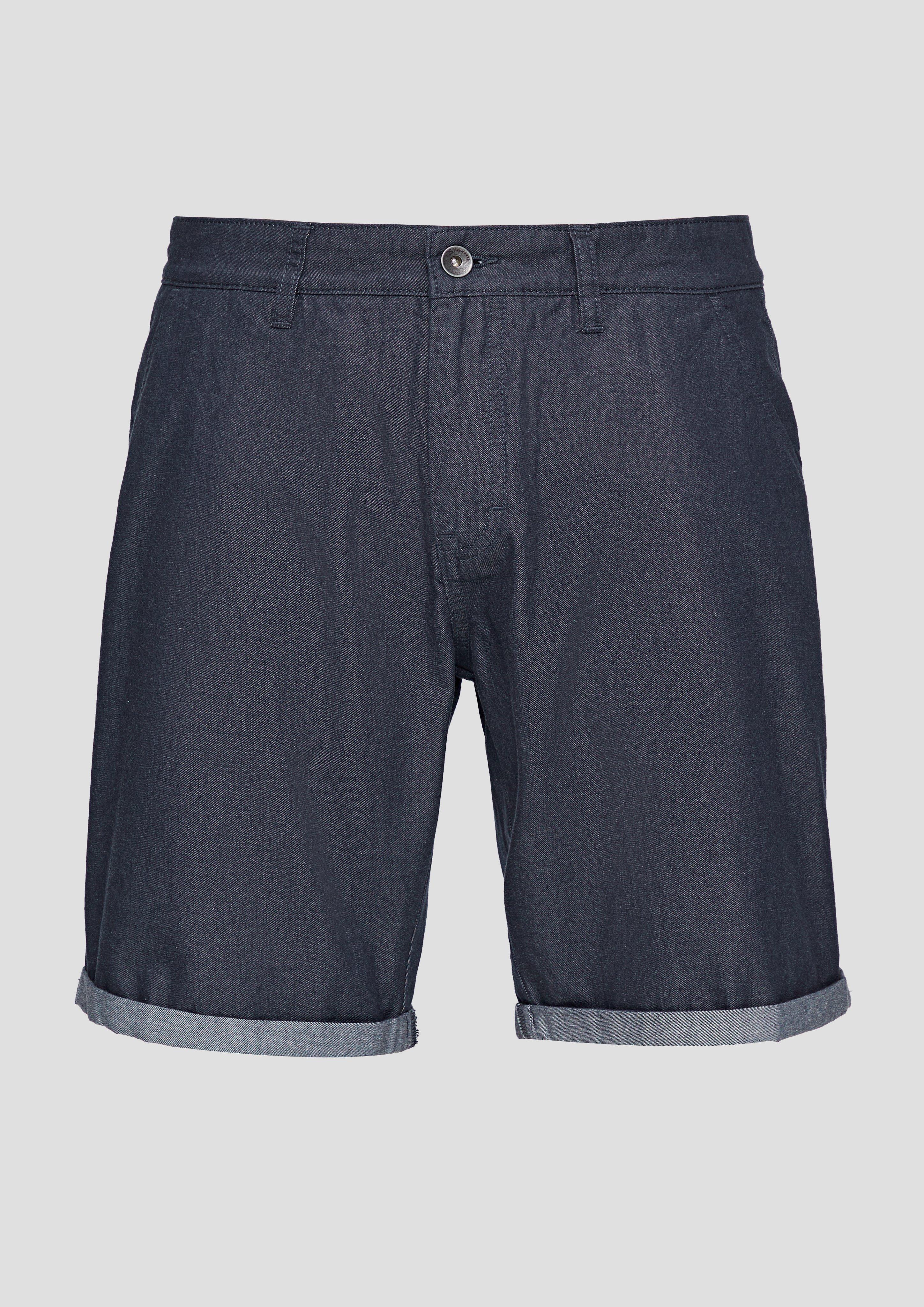 QS - Chino-Shorts aus Baumwolle mit fixiertem Umschlag, Herren, blau