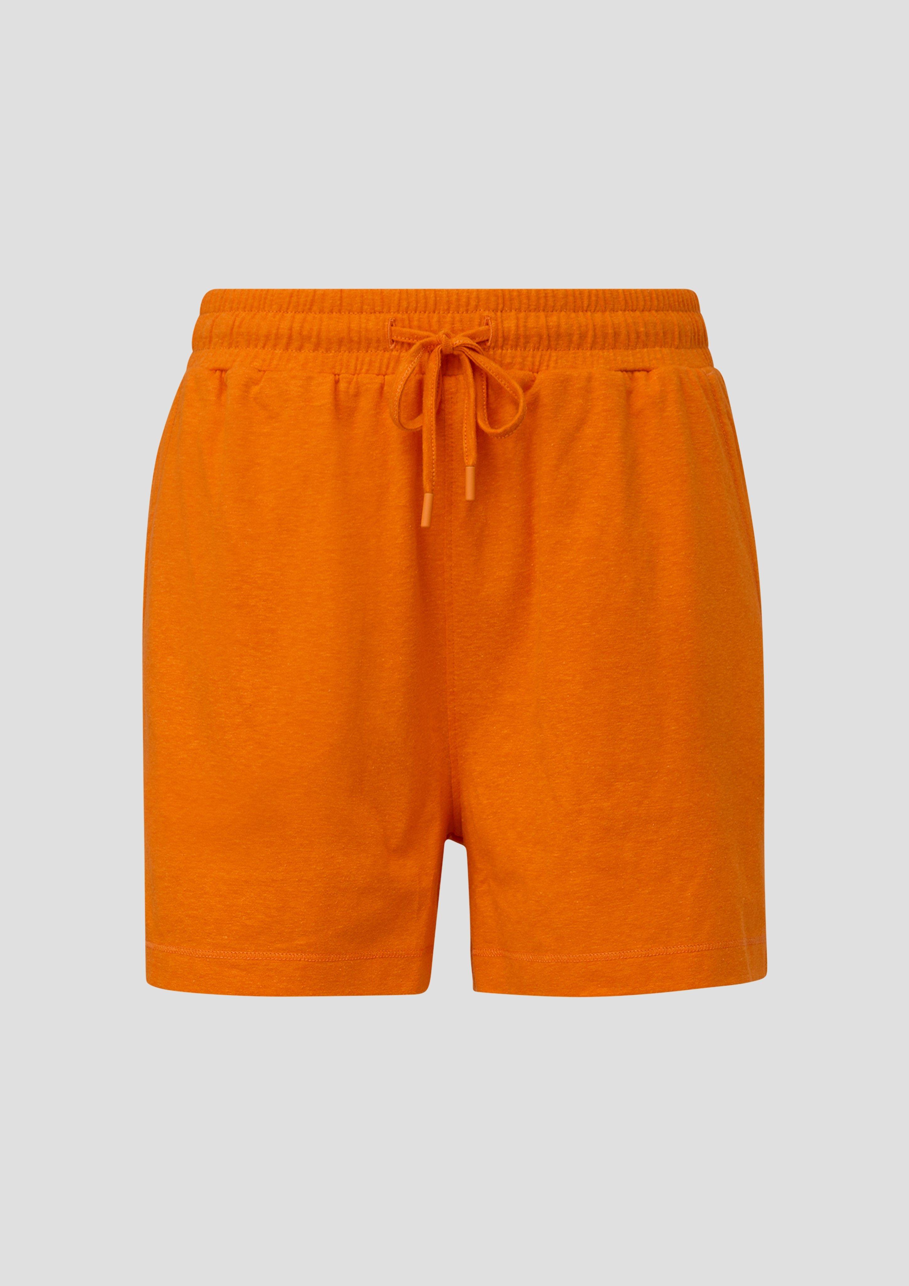 s.Oliver - Shorts aus Jersey mit Flammgarnstruktur, Damen, Orange