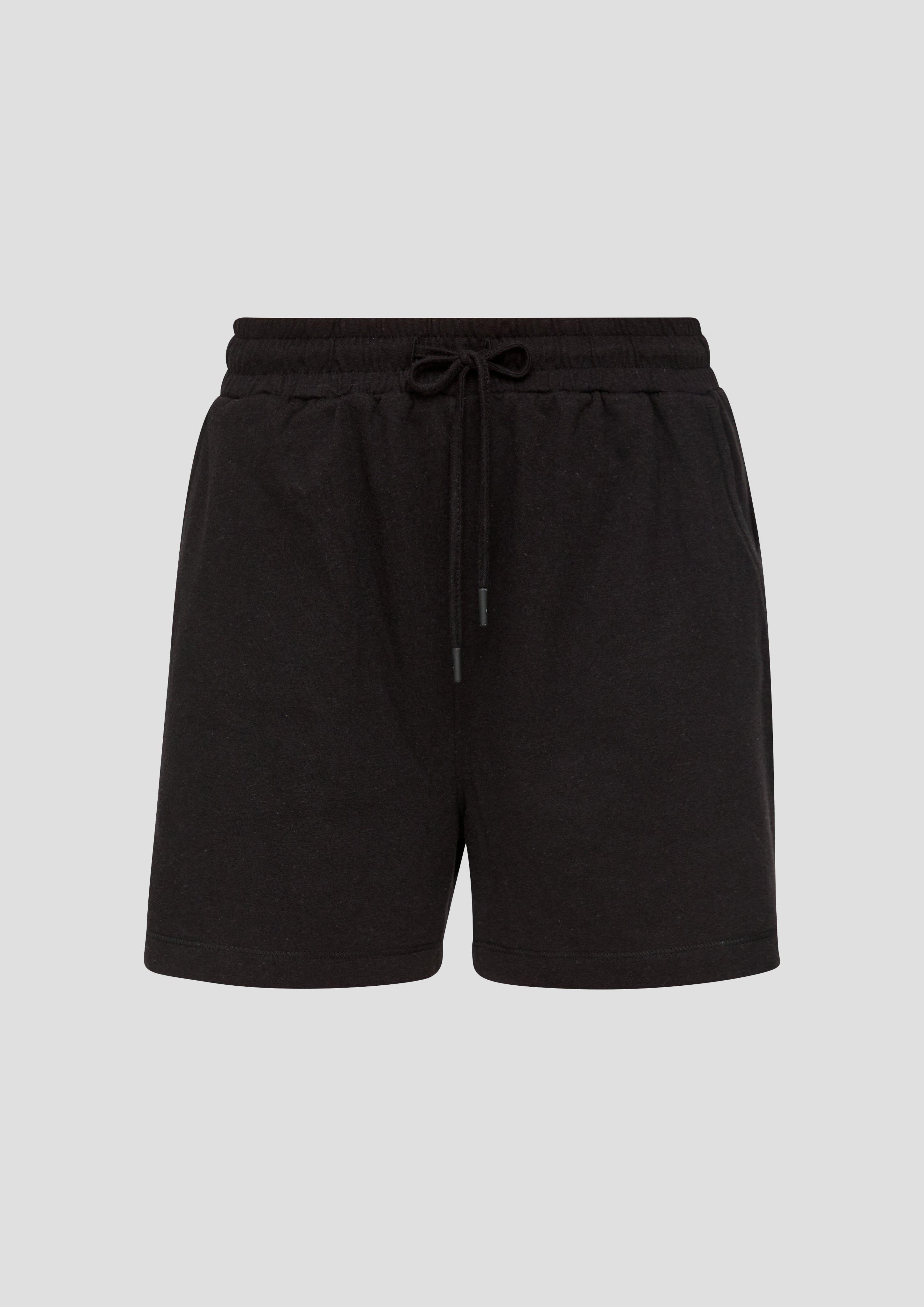 s.Oliver - Shorts aus Jersey mit Flammgarnstruktur, Damen, schwarz