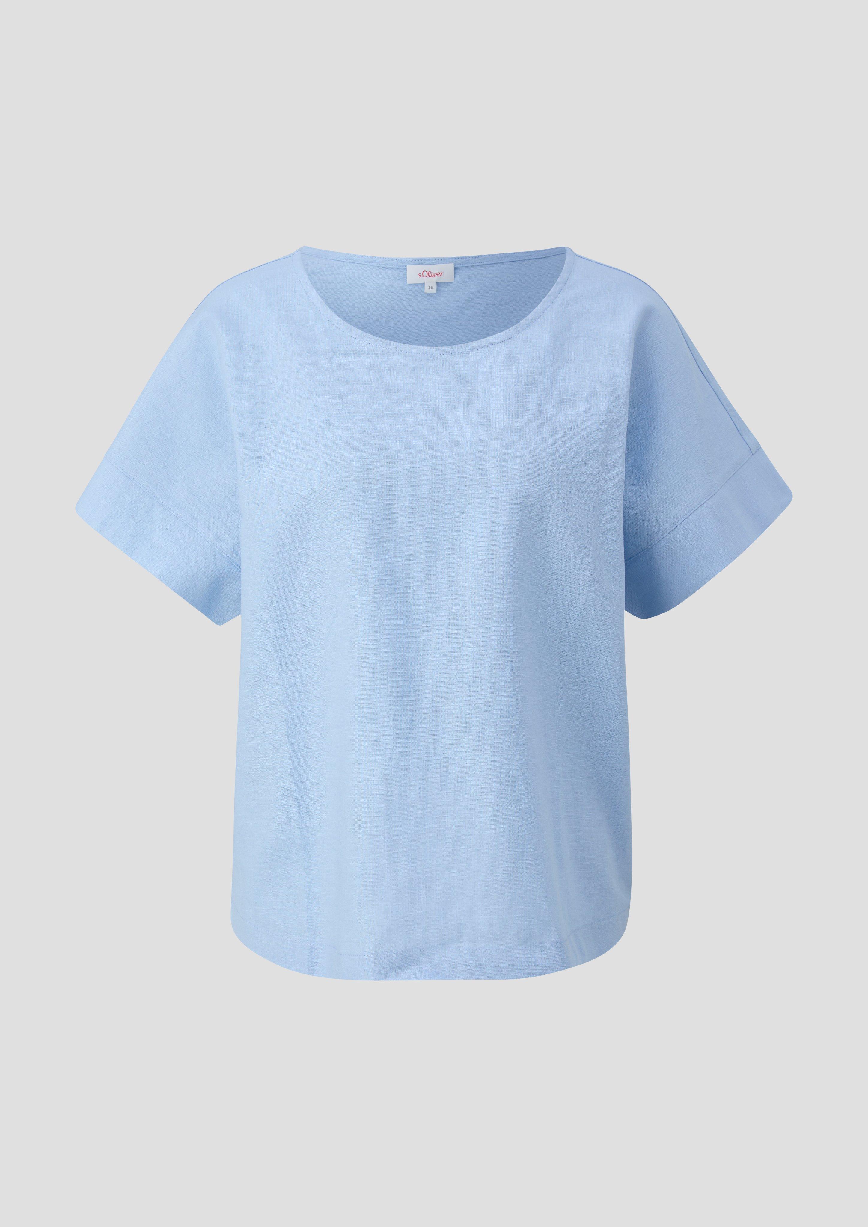 s.Oliver - Fabricmix-T-Shirt im Relaxed Fit, Damen, blau