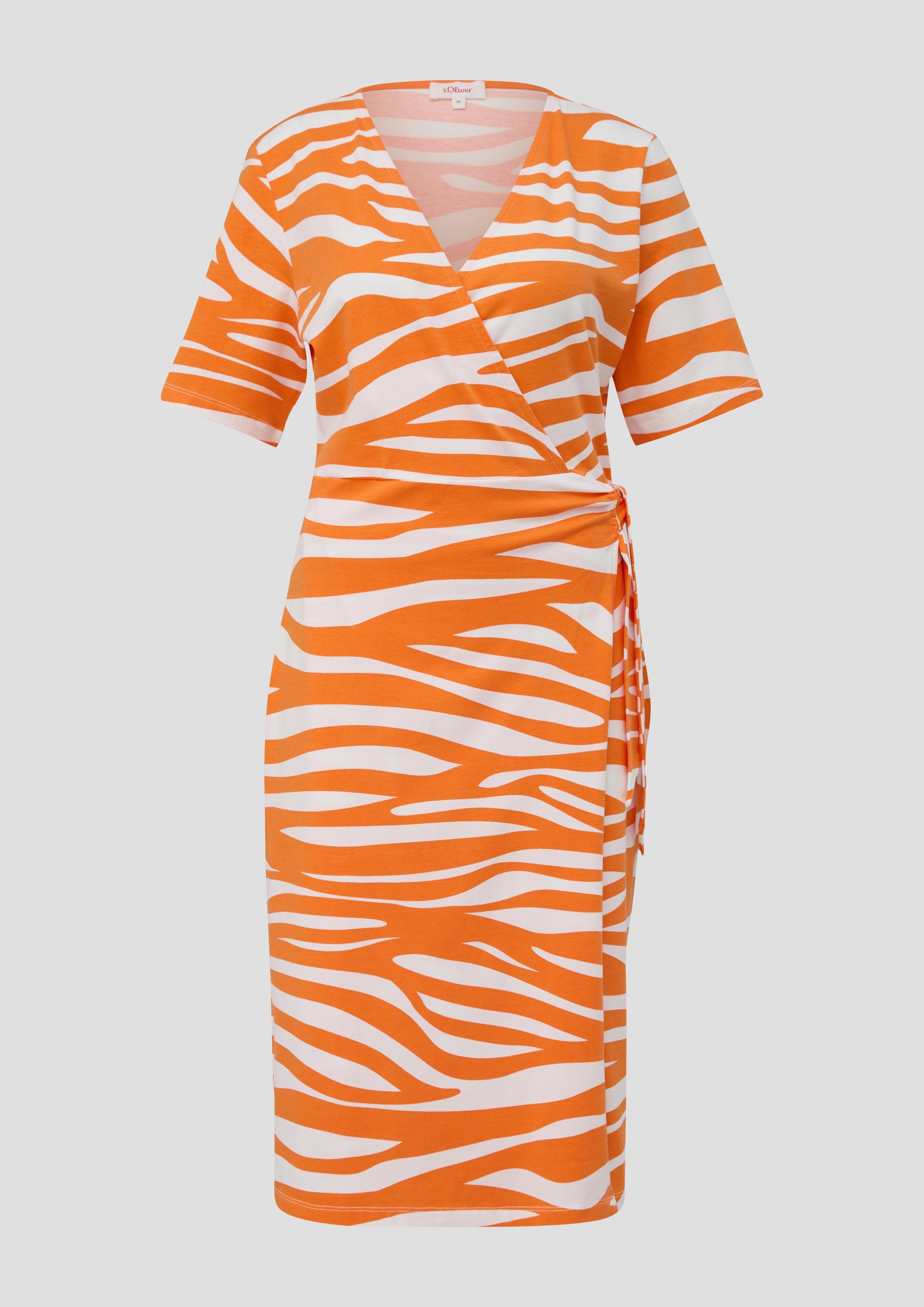 s.Oliver - Kleid mit V-Ausschnitt, Damen, Orange