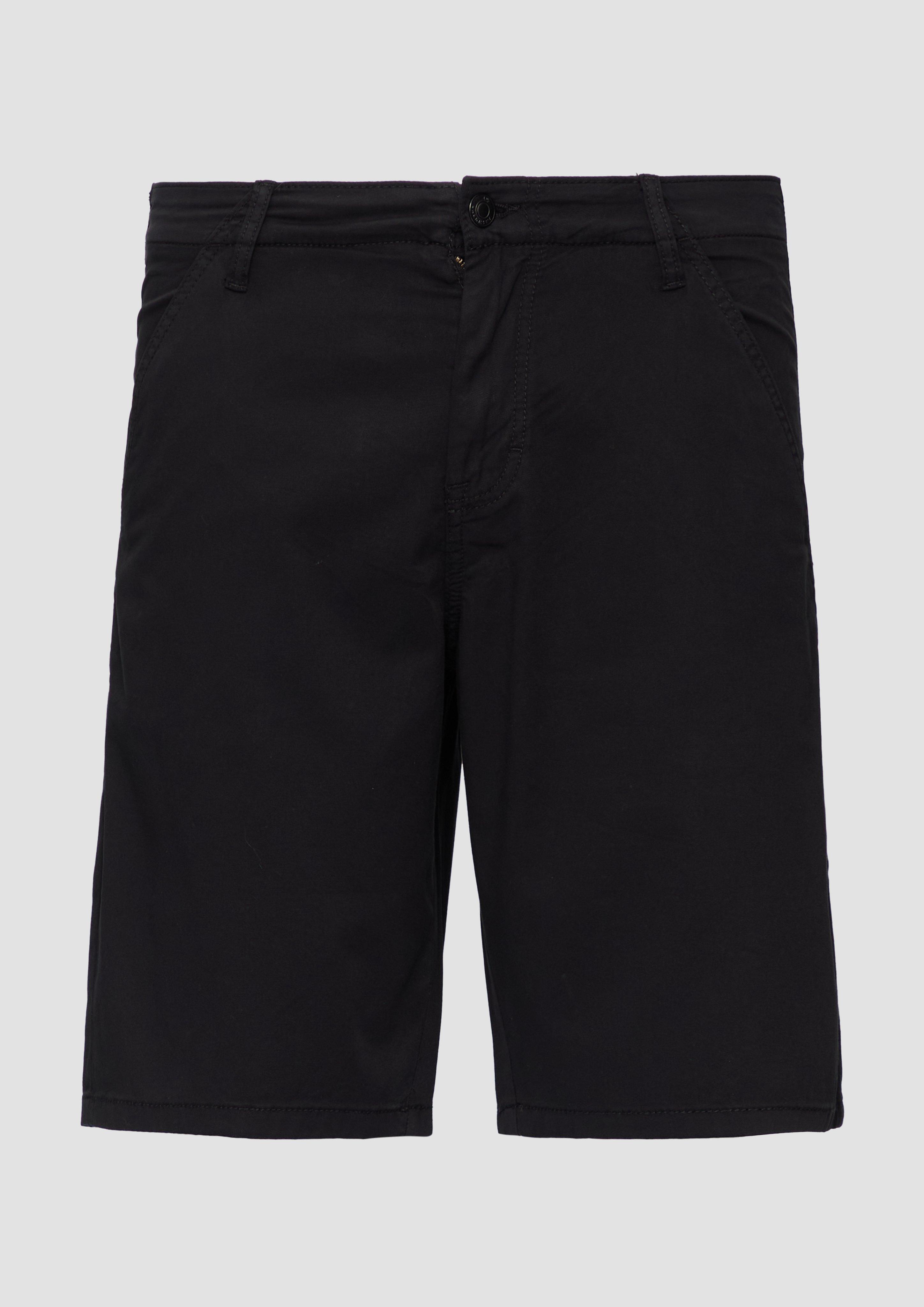 QS - Chino-Shorts aus Baumwollmix, Herren, schwarz