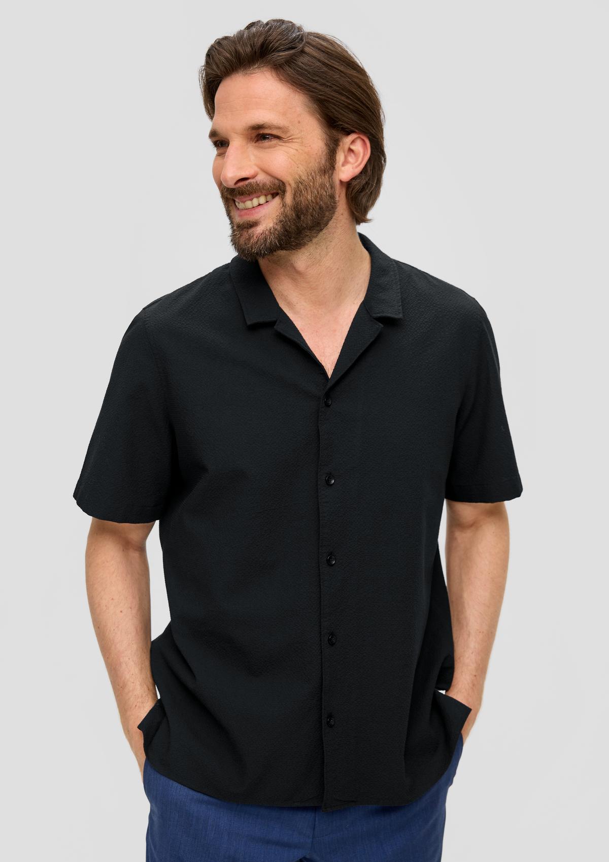 s.Oliver Overhemd met korte mouwen en seersucker-structuur