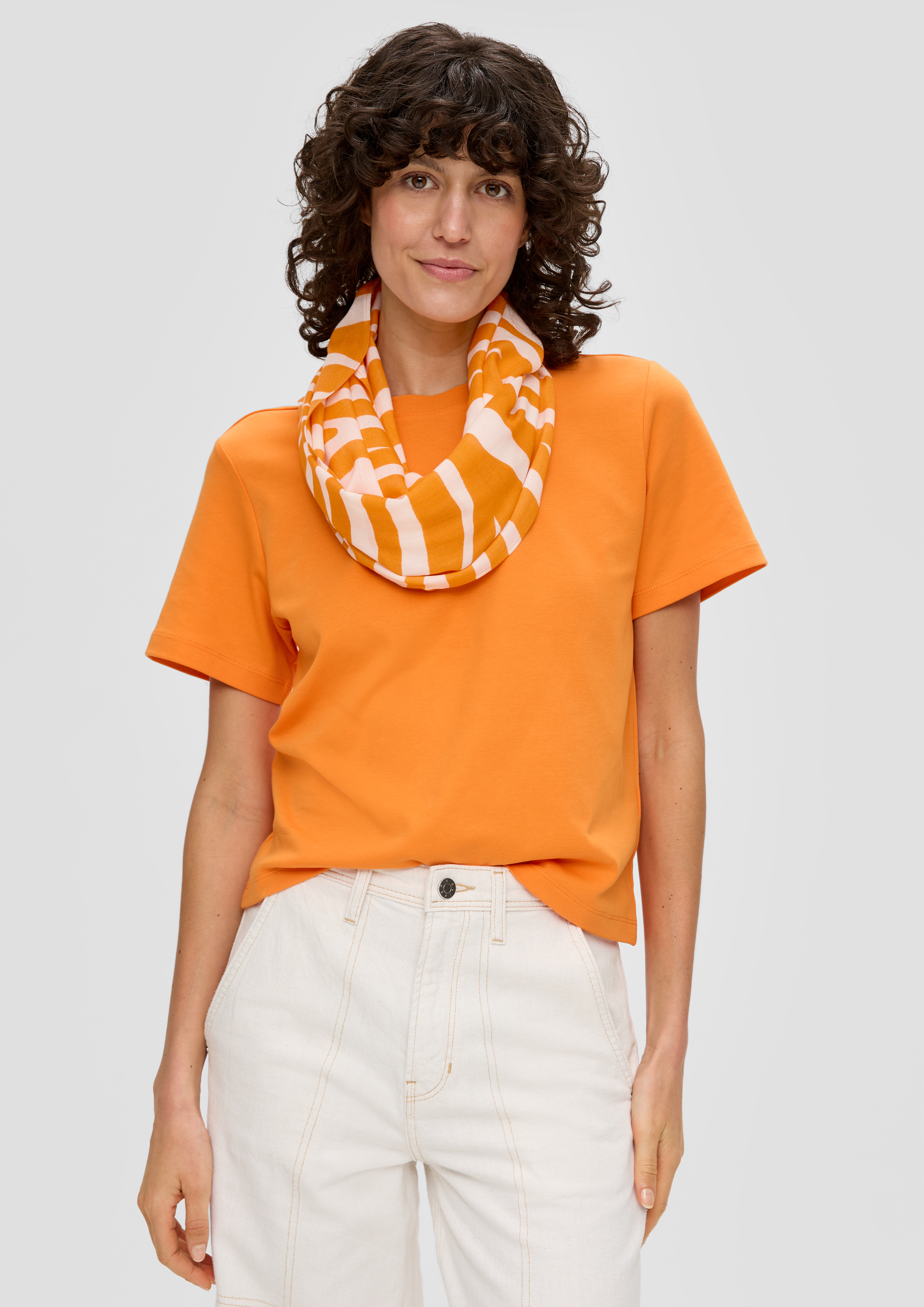 S.Oliver Damen Snood – Weicher Loopschal Mit Glitzer & Ausgefranstem Saum