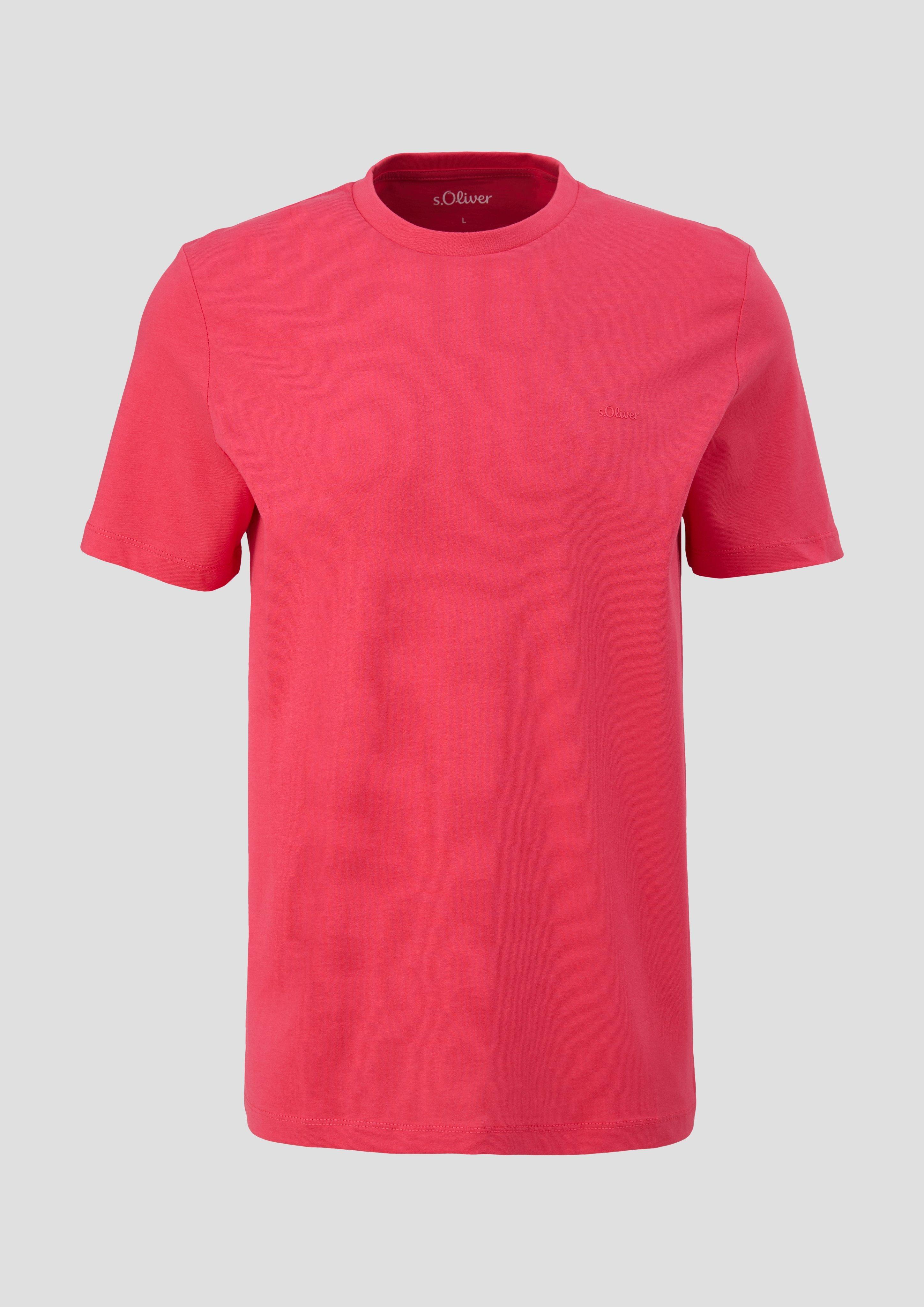 s.Oliver - T-Shirt mit kleinem Label-Print, Herren, rot