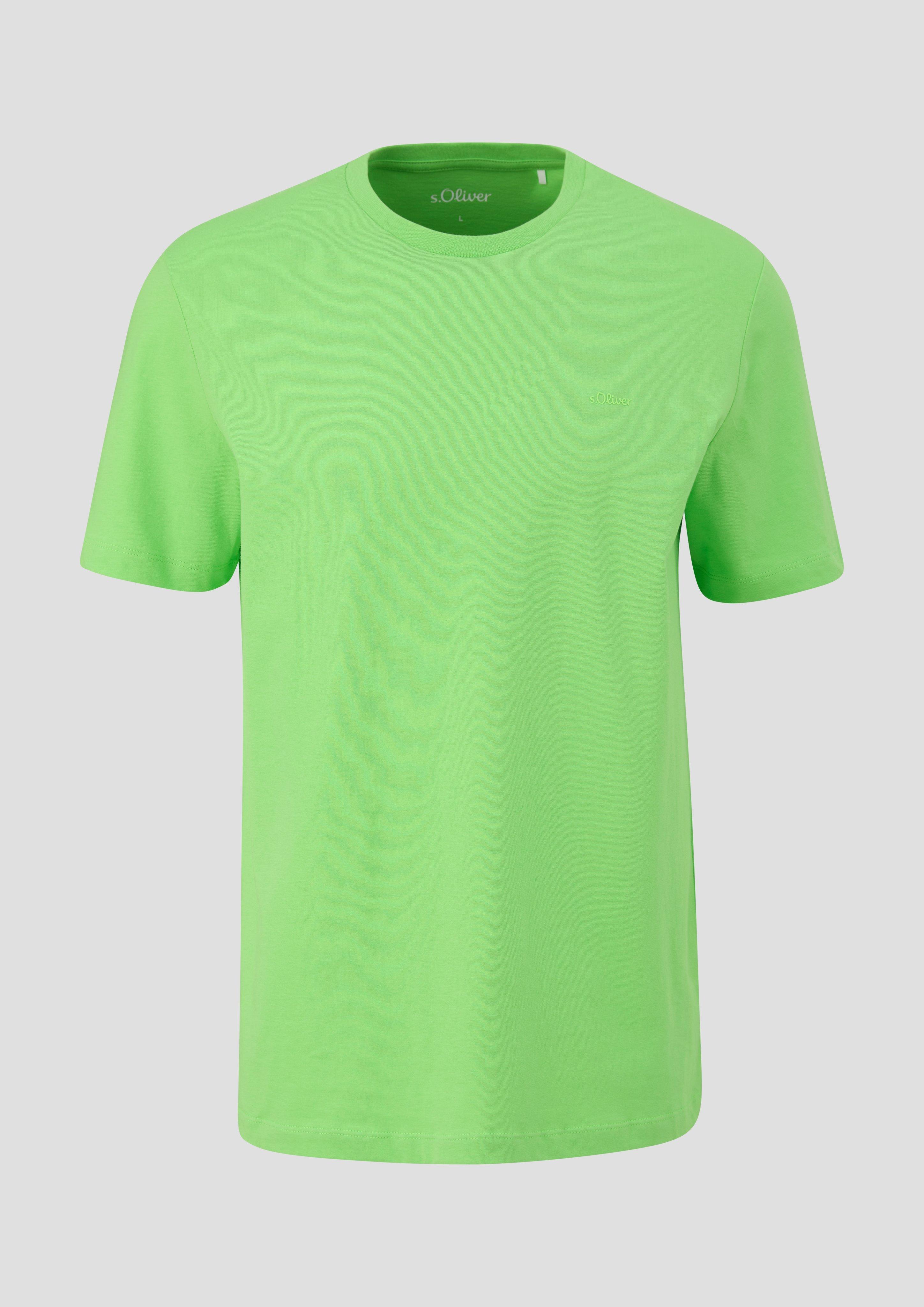 s.Oliver - T-Shirt mit kleinem Label-Print, Herren, grün