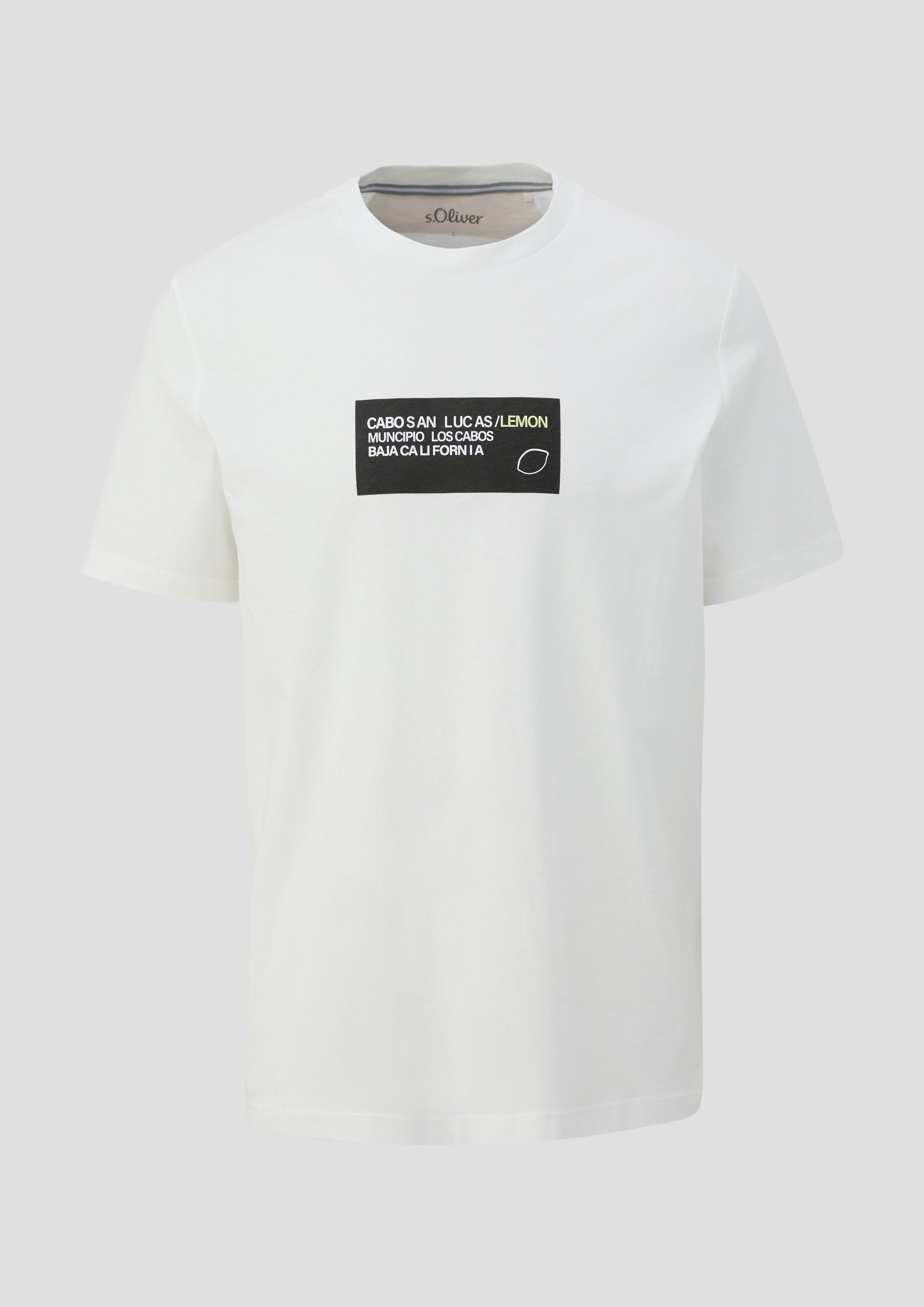 Thumbnail - s.Oliver - T-Shirt aus Baumwoll-Jersey mit Frontprint, Herren, weiß