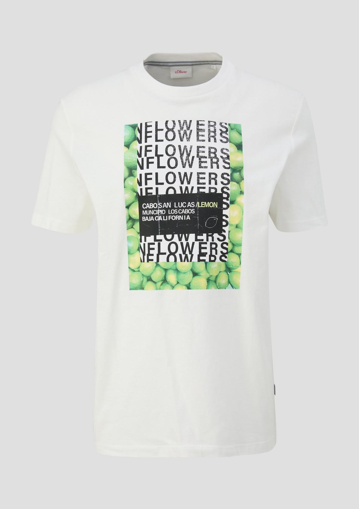 s.Oliver Baumwoll-T-Shirt mit Crew Neck und Frontprint