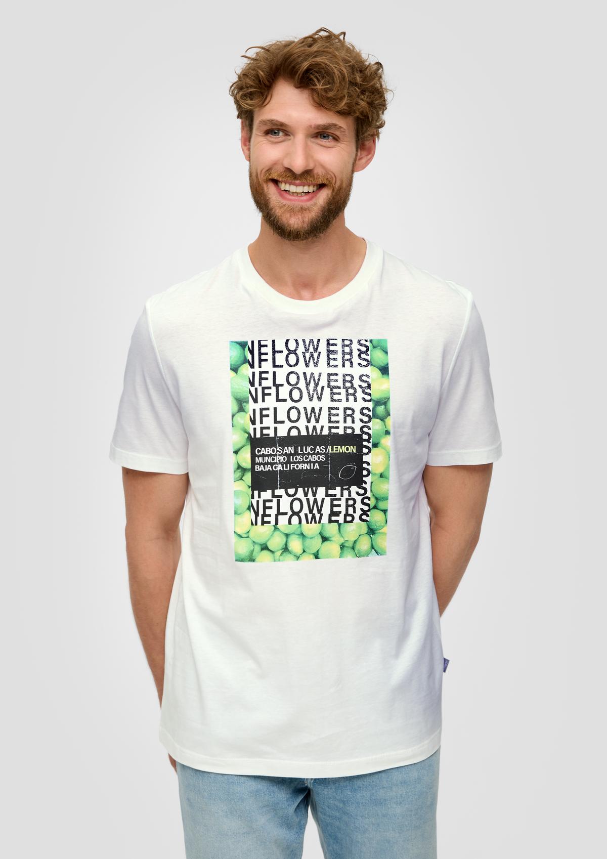 s.Oliver Baumwoll-T-Shirt mit Crew Neck und Frontprint