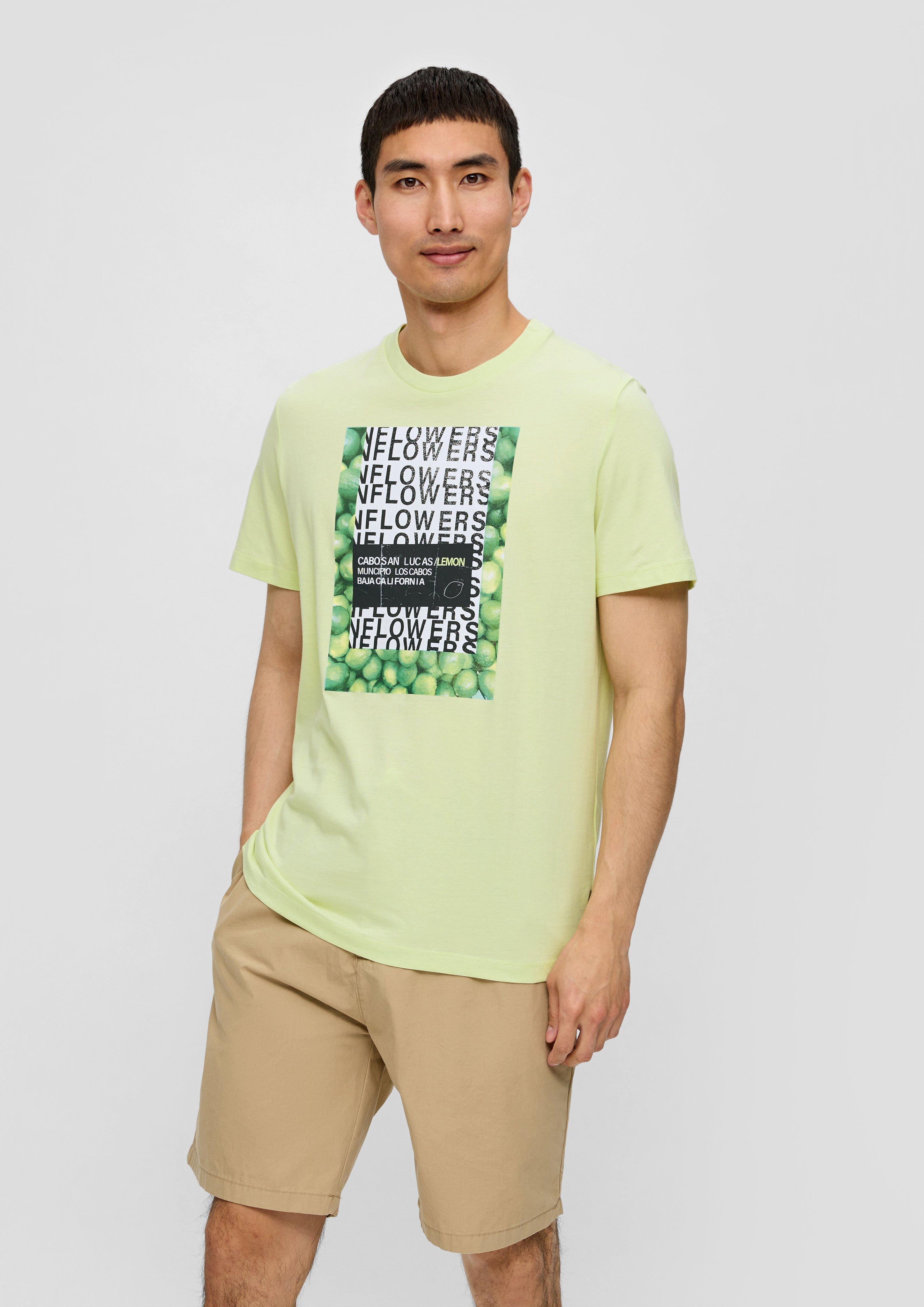 S.Oliver Baumwoll-T-Shirt mit Crew Neck und Frontprint