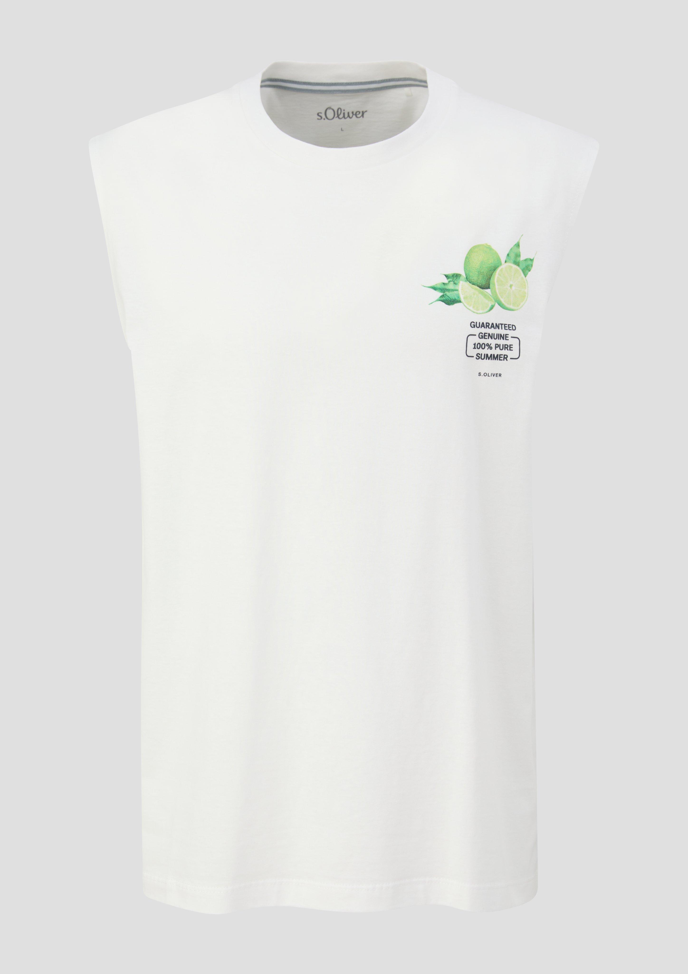 s.Oliver - Tanktop mit Frontprint, Herren, weiß