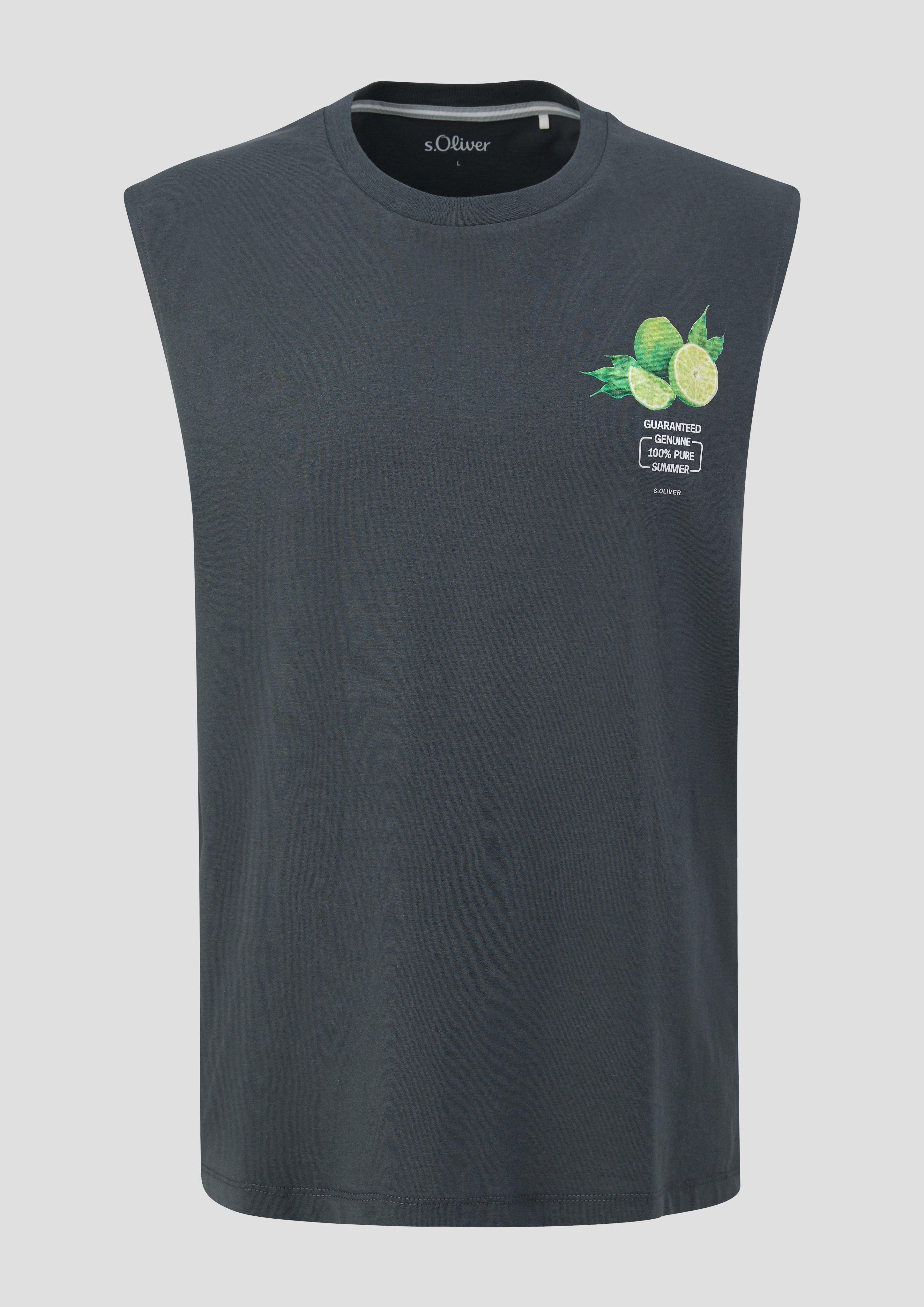 s.Oliver - Tanktop mit Frontprint, Herren, grau