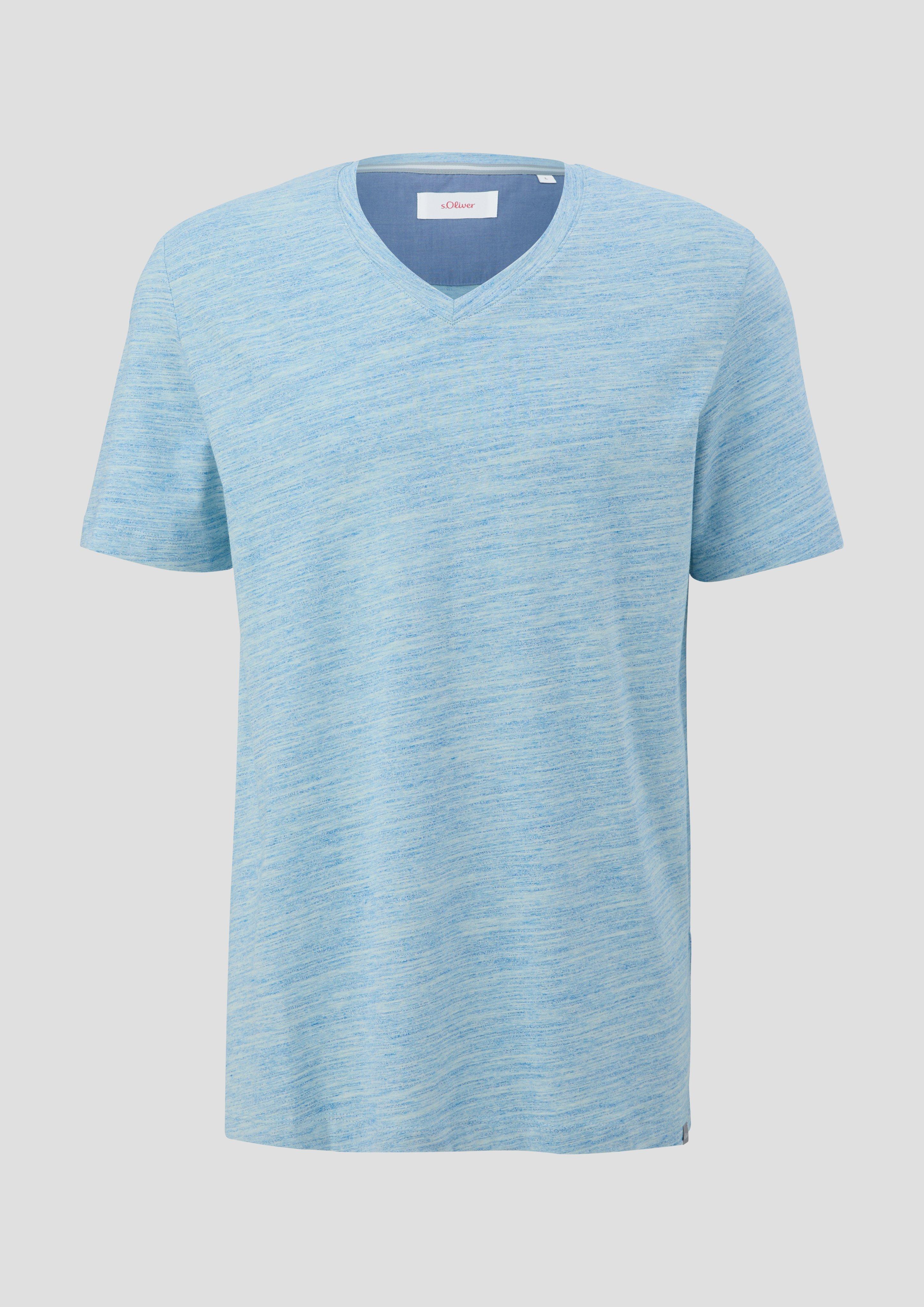 s.Oliver Meliertes T-Shirt mit V-Ausschnitt