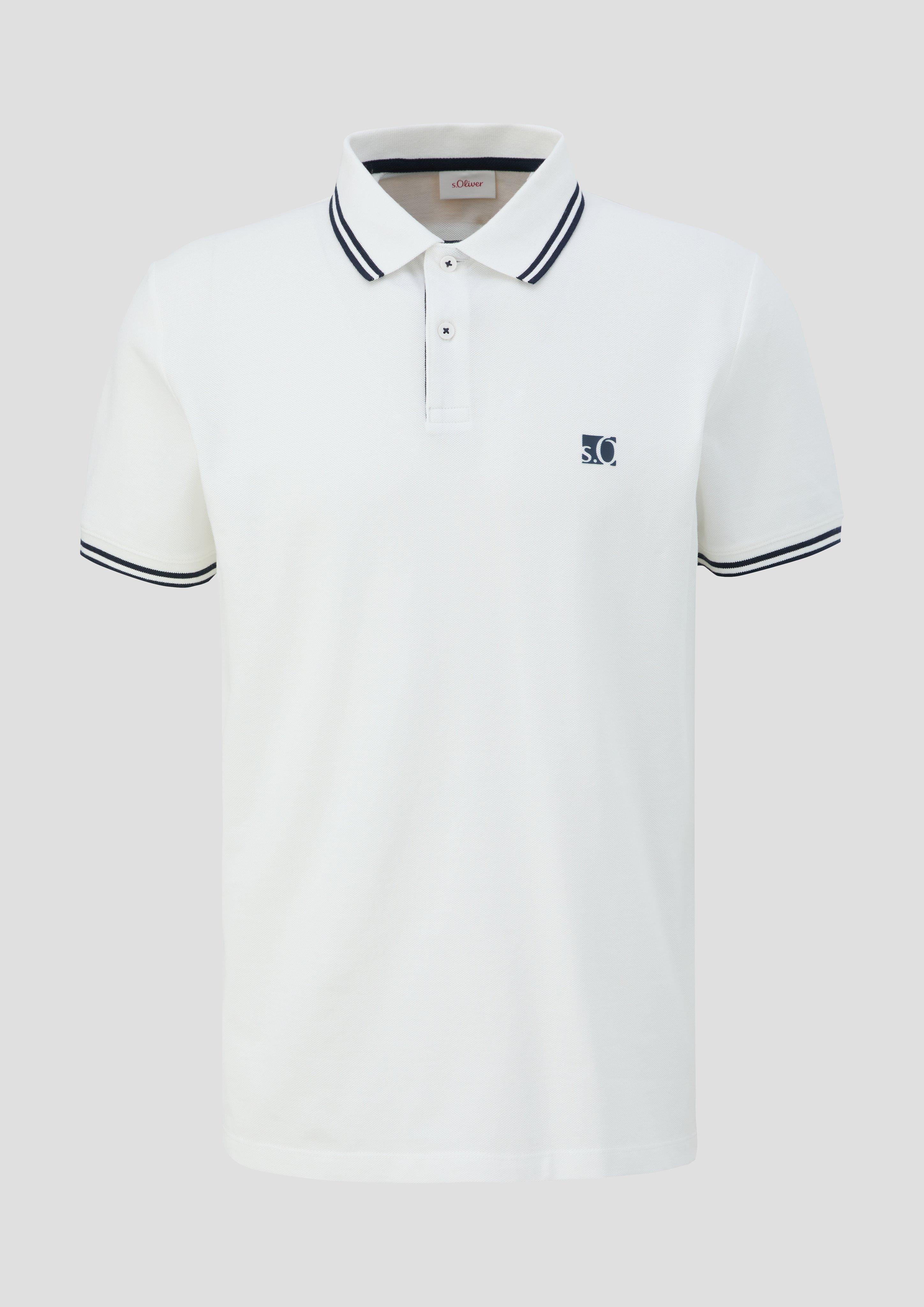 s.Oliver - Poloshirt mit Kontrast-Details, Herren, weiß