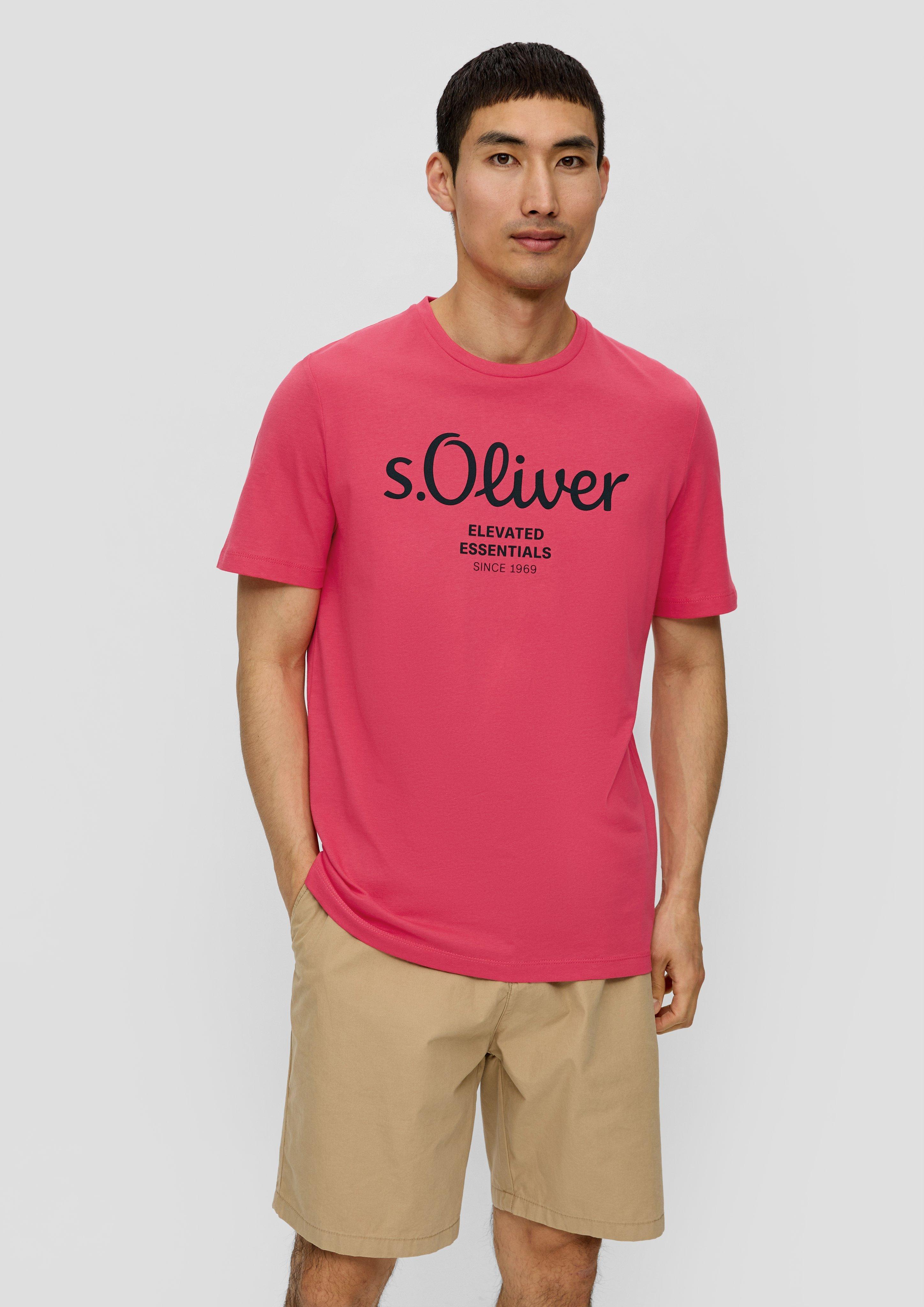 S.Oliver T-Shirt aus Baumwolle mit Label-Print