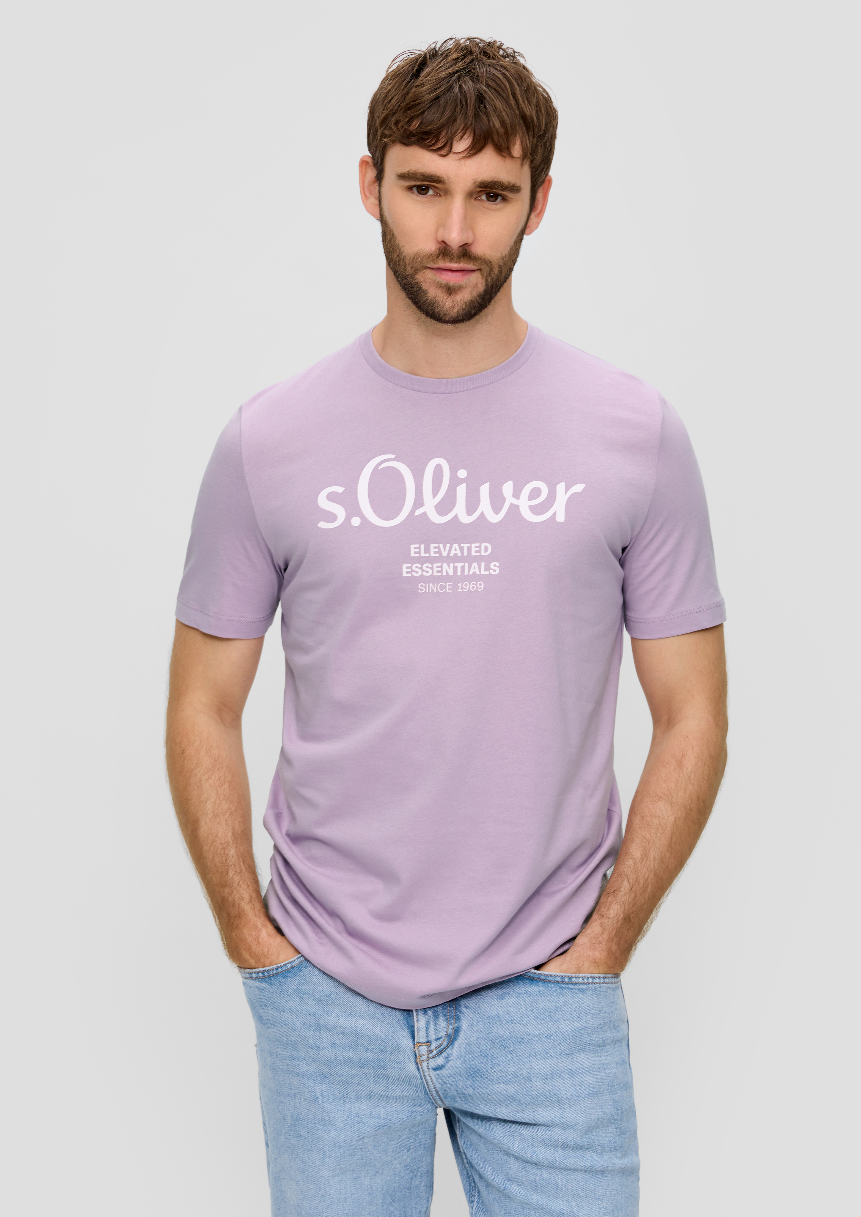 S.Oliver T-Shirt aus Baumwolle mit Label-Print