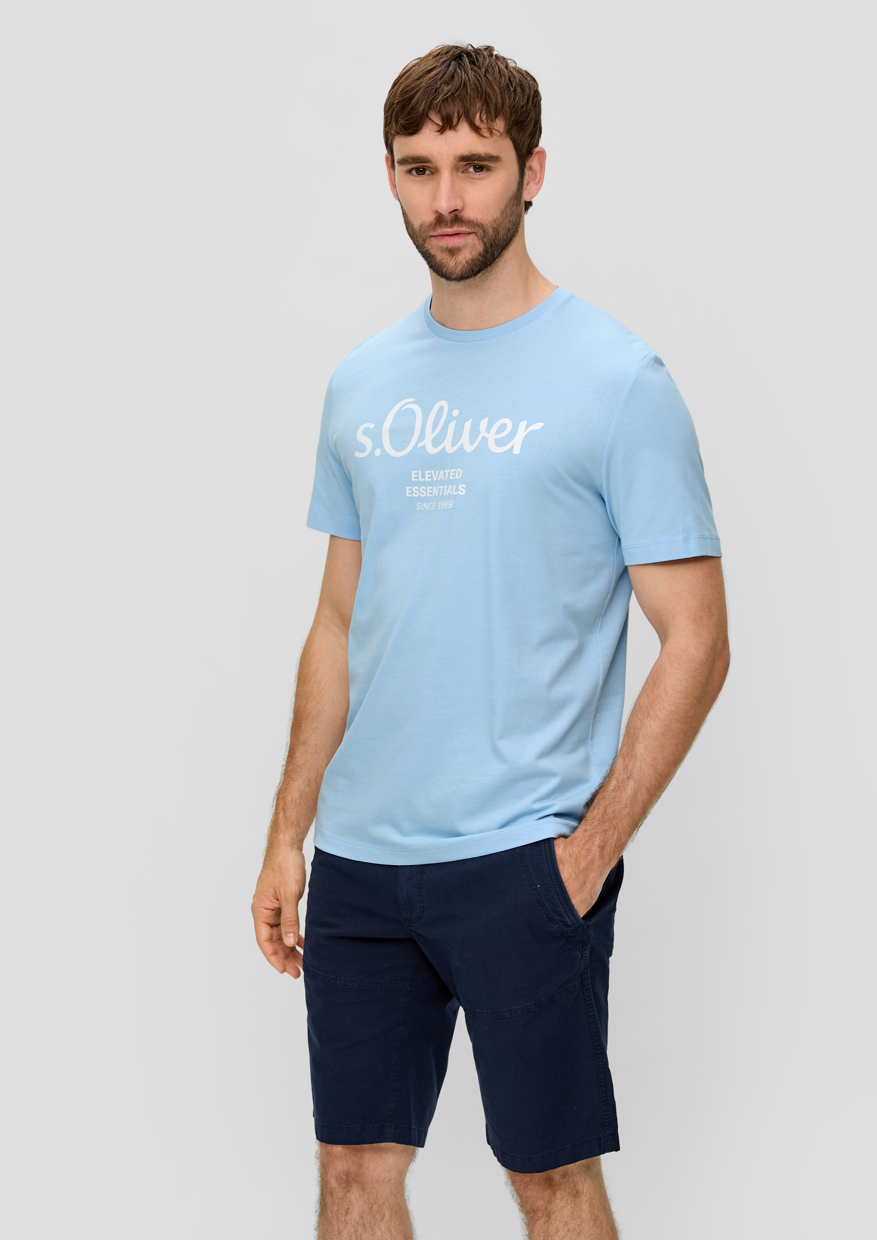 S.Oliver T-Shirt aus Baumwolle mit Label-Print