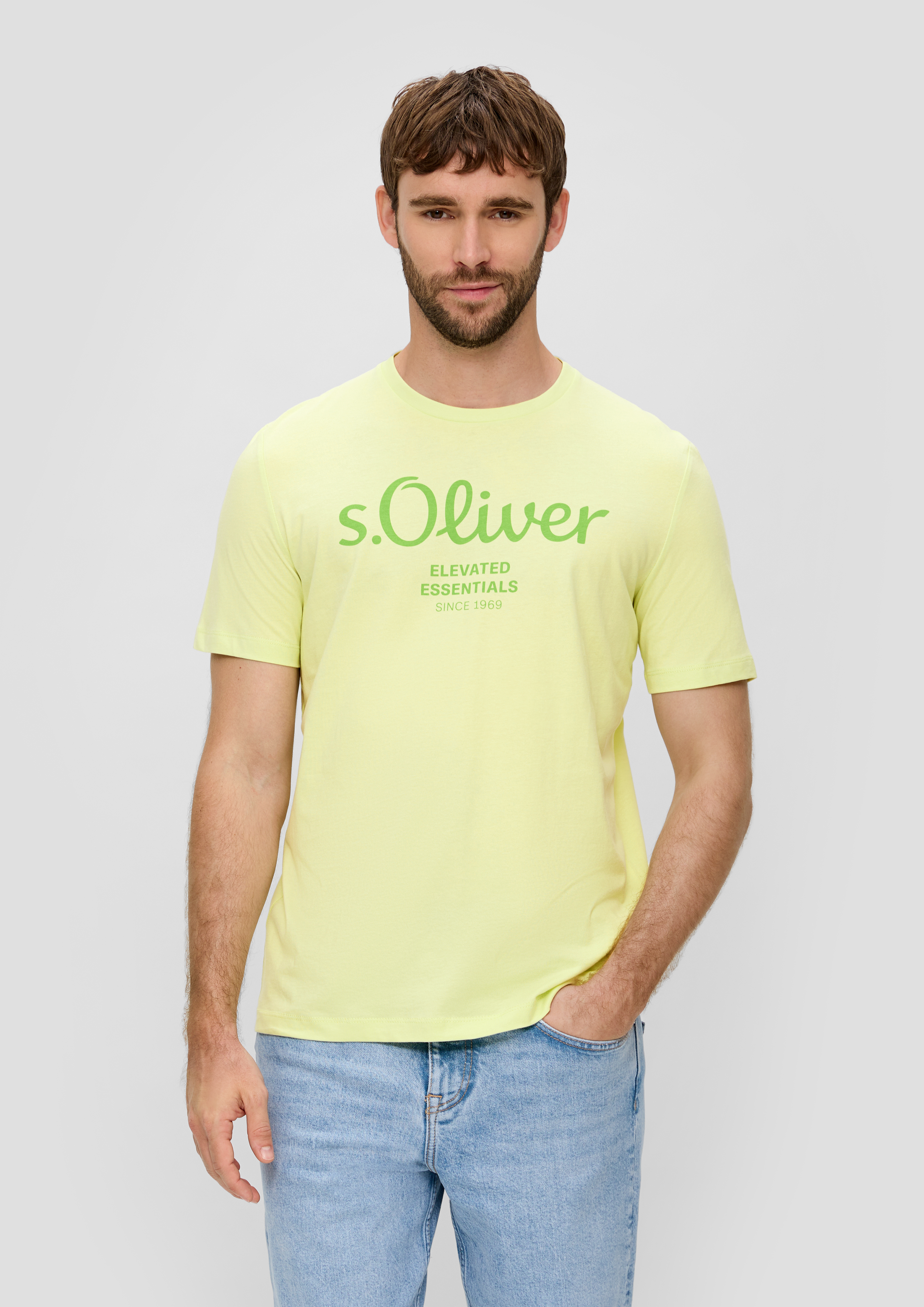 S.Oliver T-Shirt aus Baumwolle mit Label-Print